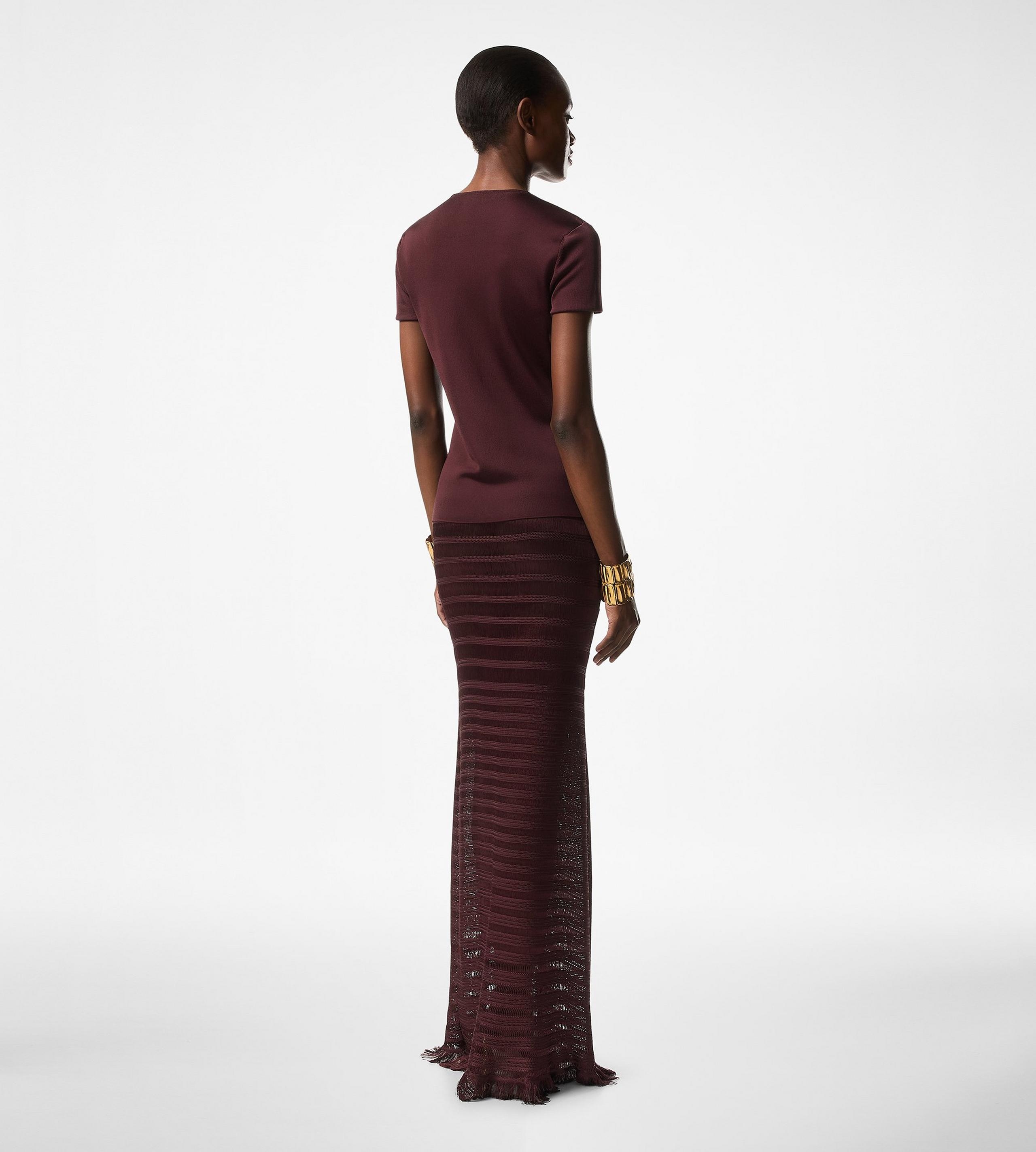 LADDER KNIT LONG SKIRT - 4