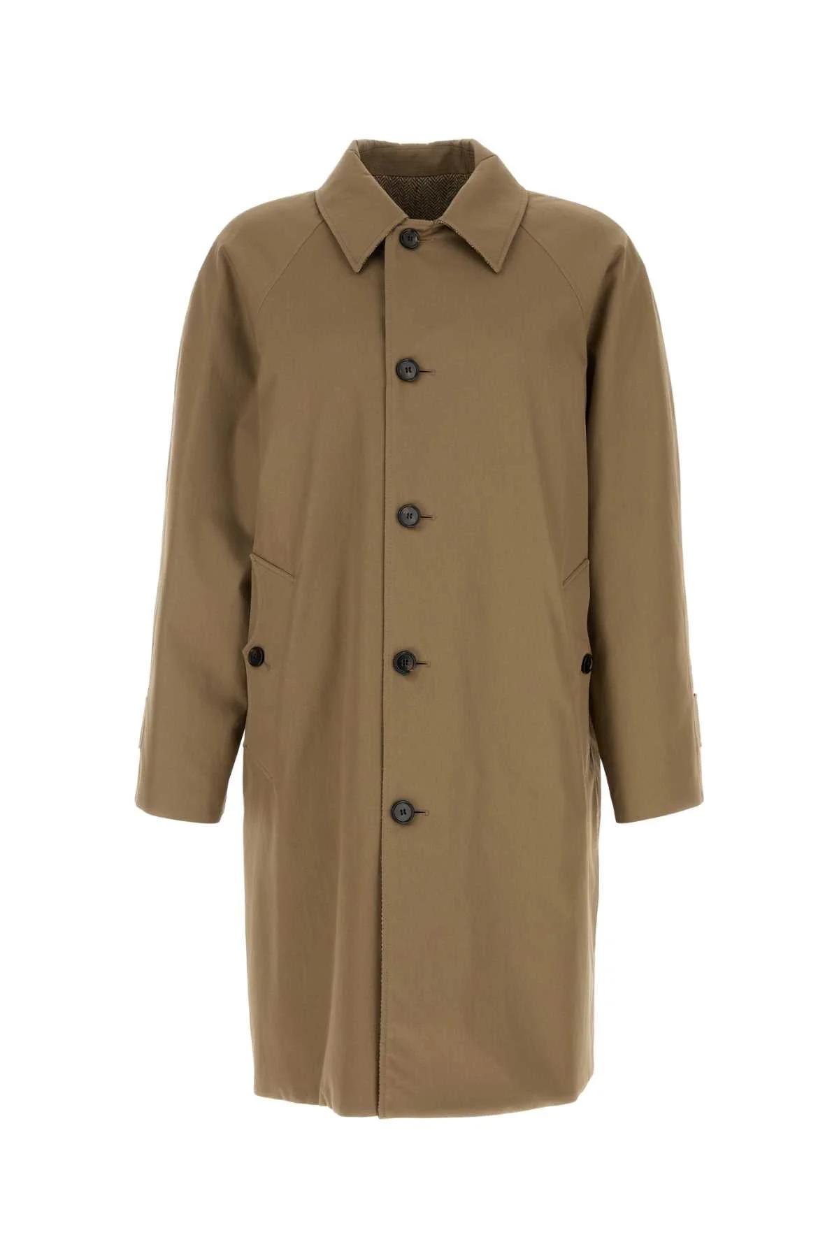 Burberry Men Mud Gabardine Reversible Overcoat - 1