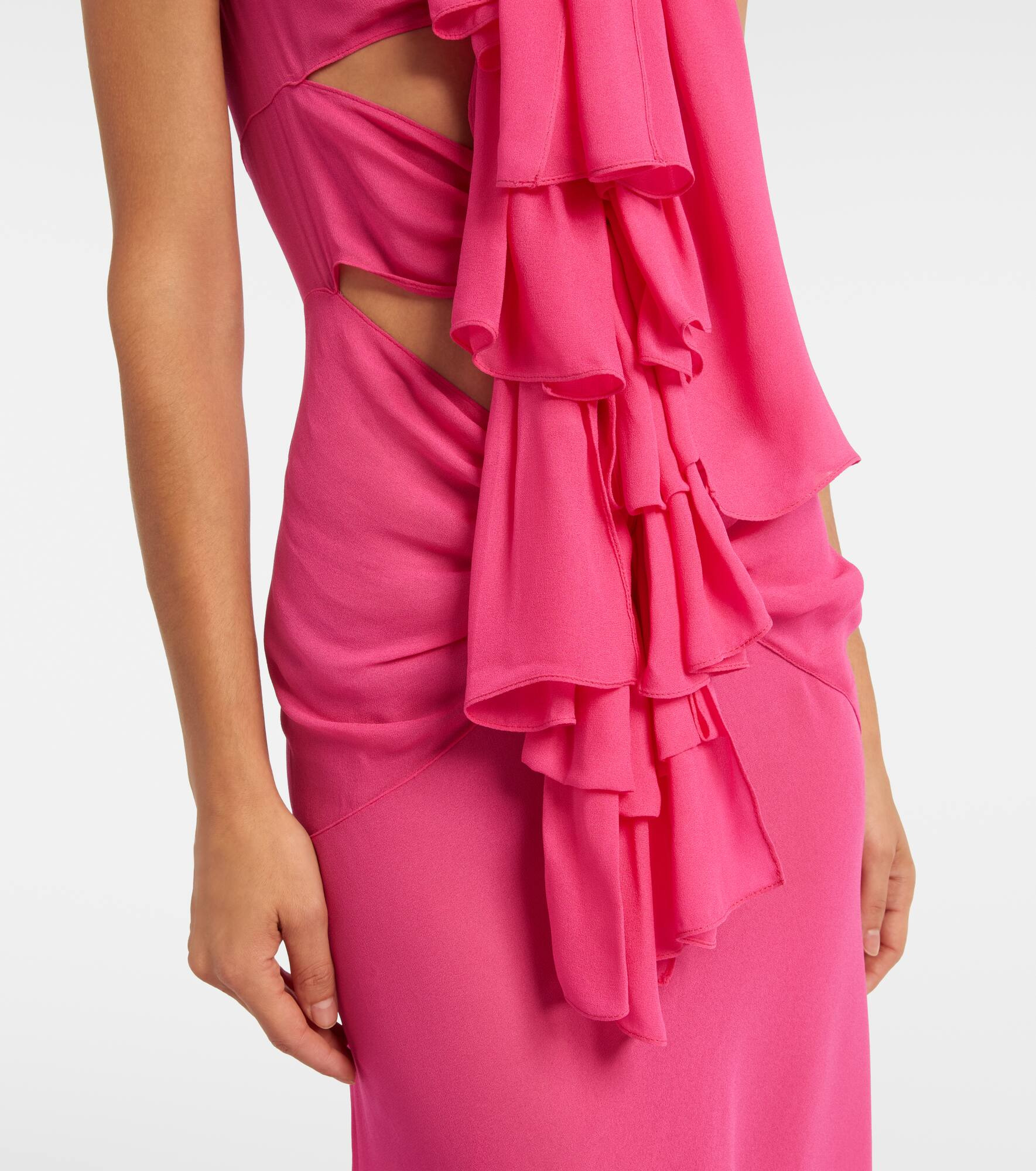 Cutout ruffled jersey gown - 5