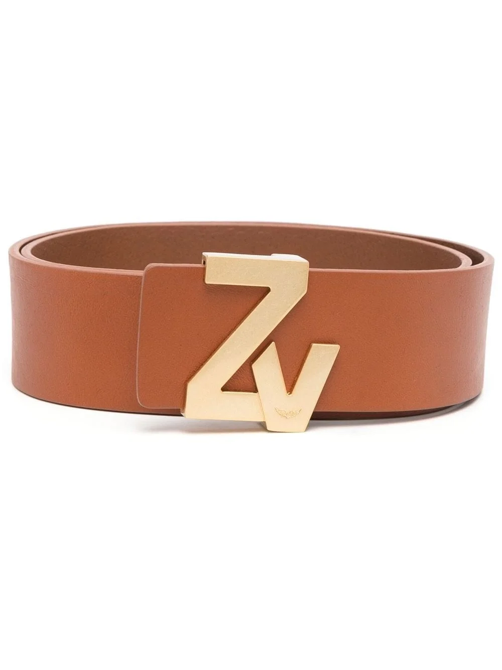 logo-plaque leather belt - 1