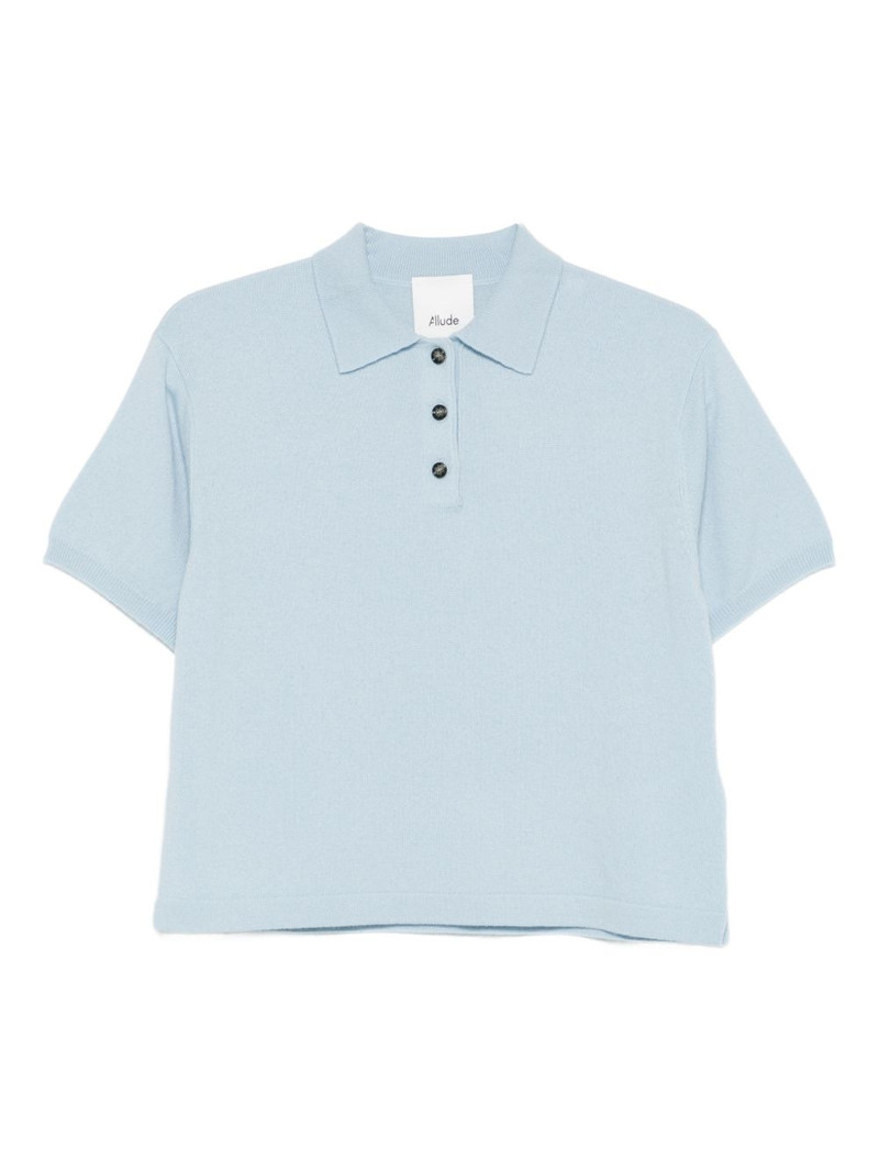 cashmere buttoned polo top 1