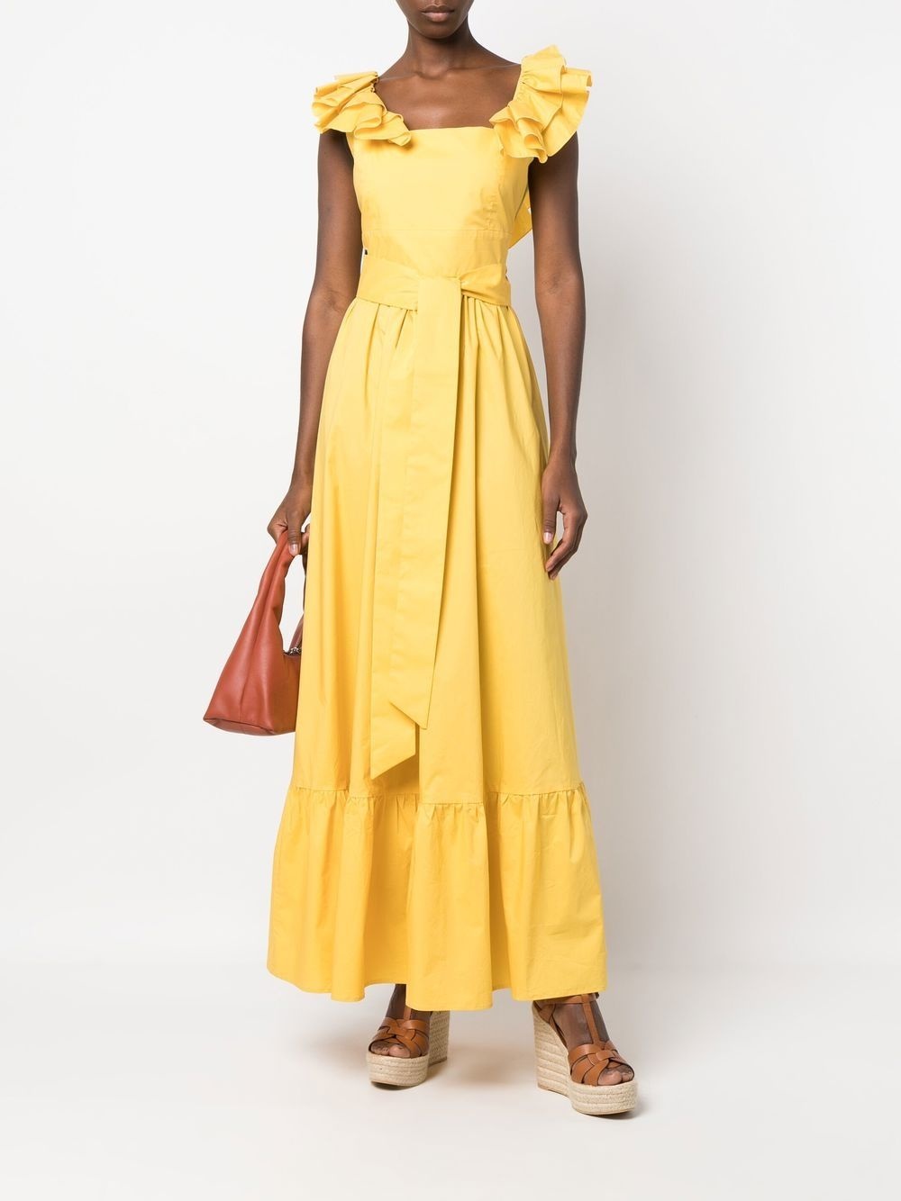 ruffle-detail cotton dress - 2