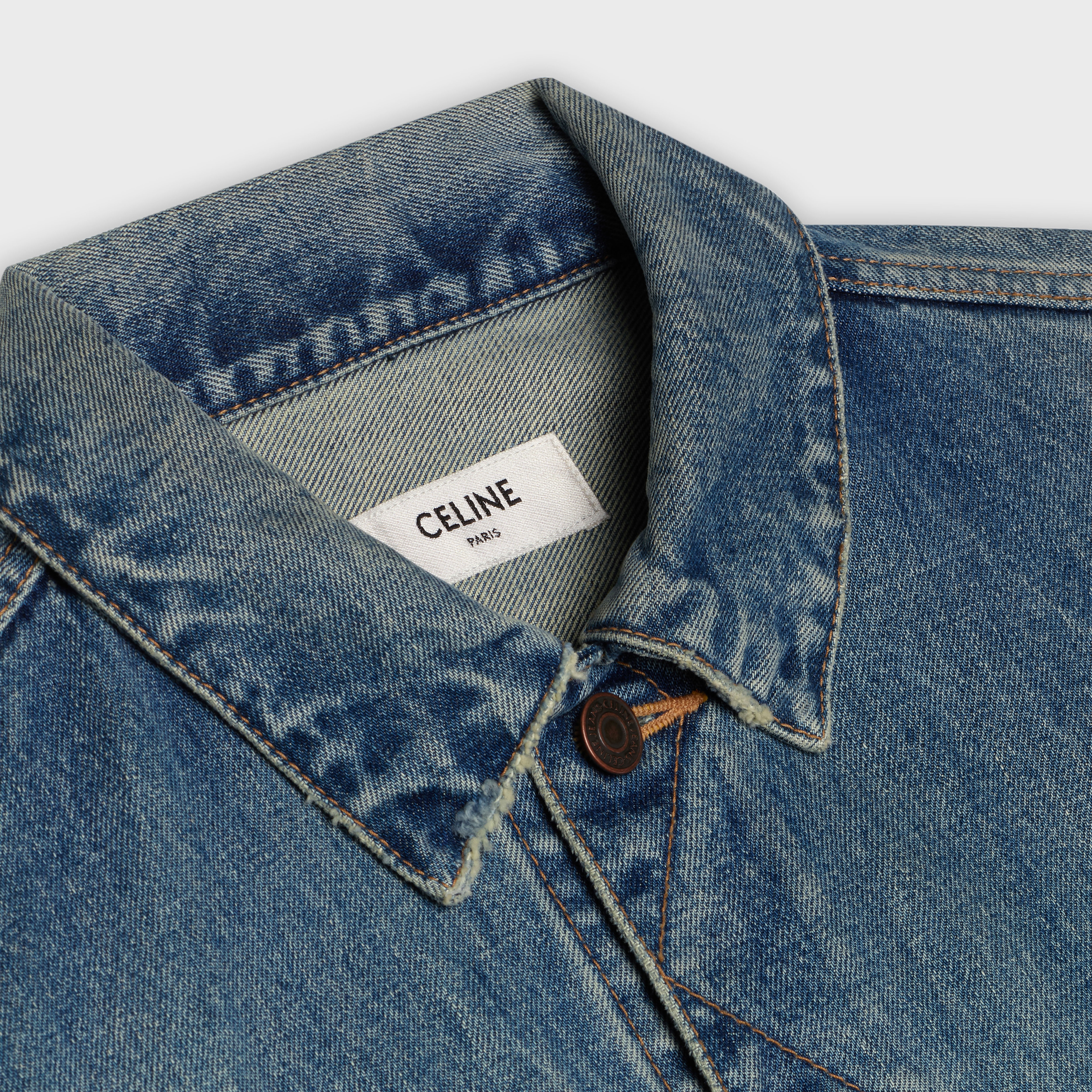 celine trucker jacket in opera wash denim - 3