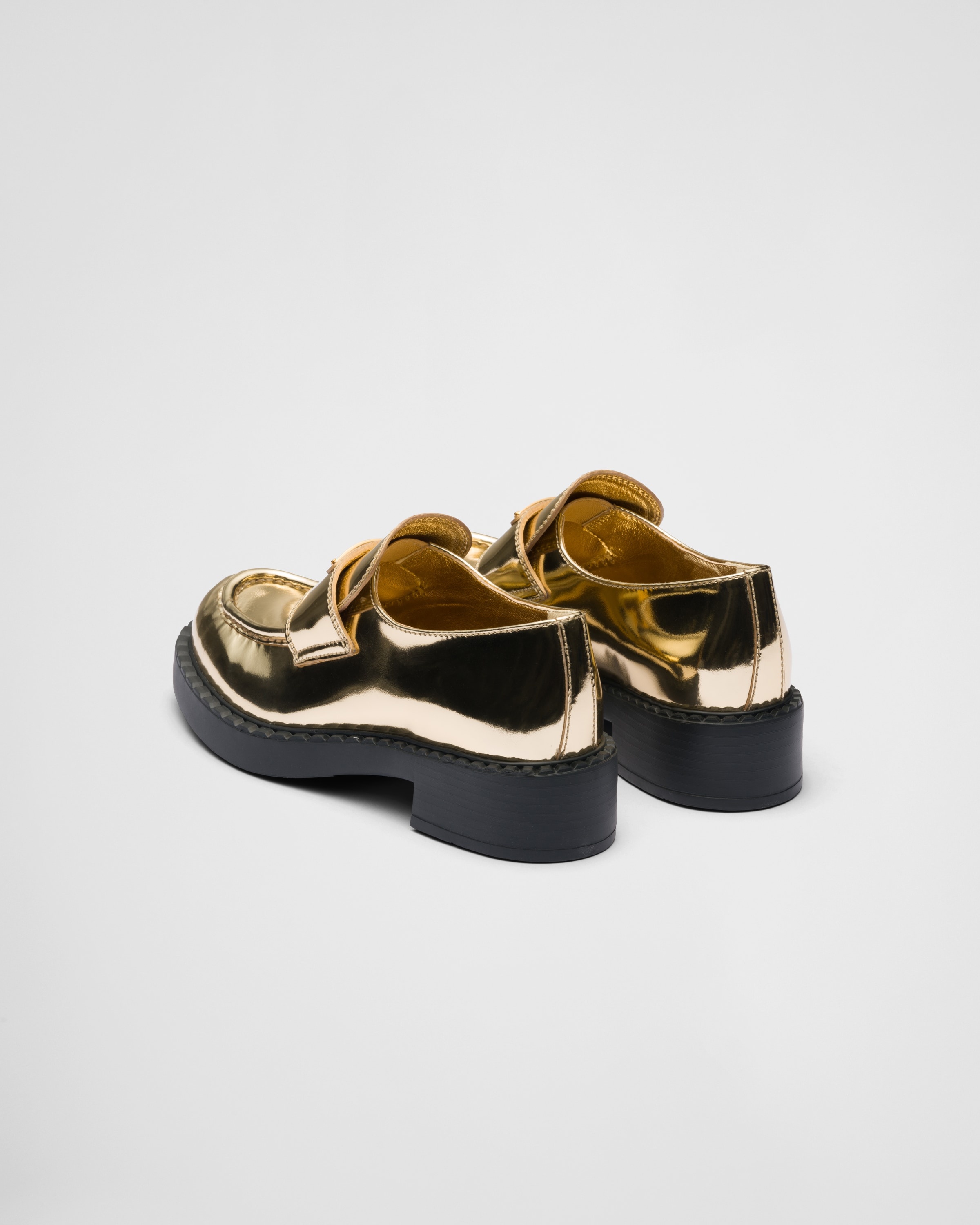 Metallic leather loafers - 5