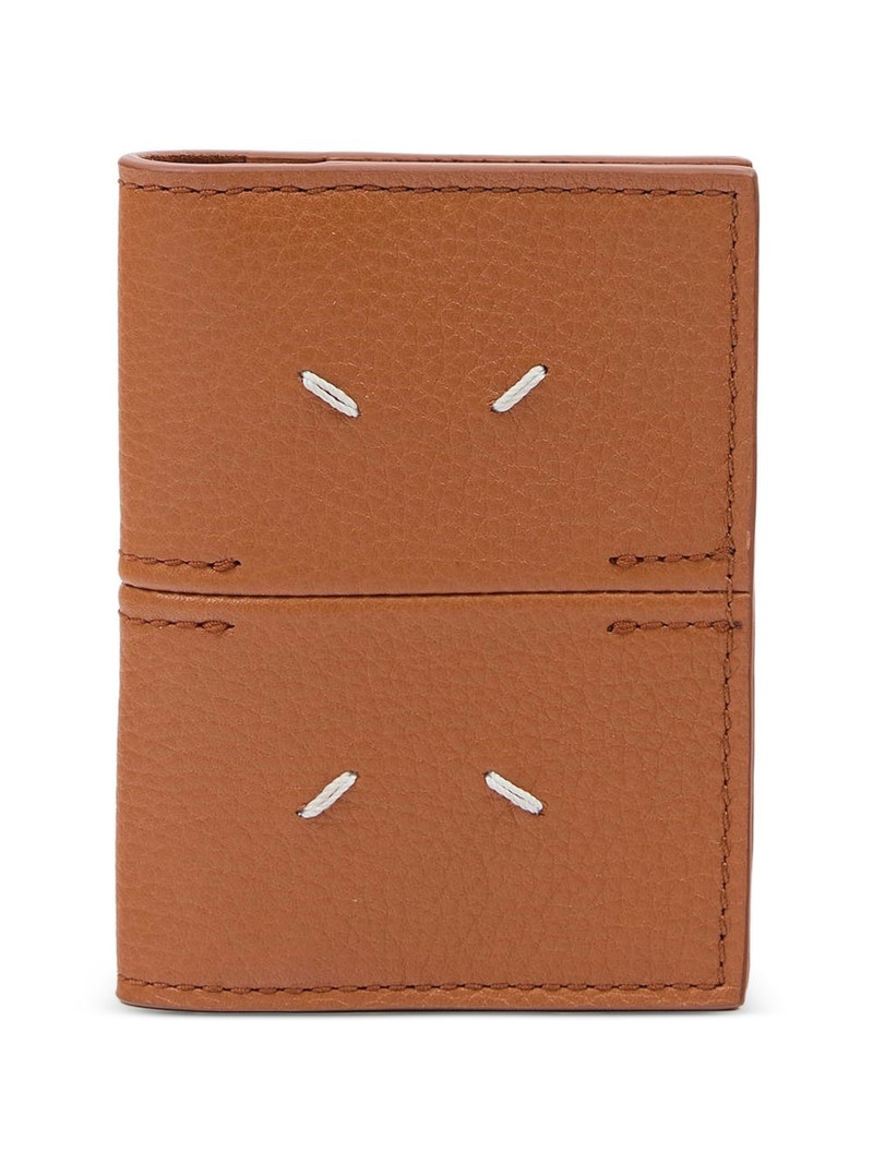 stitch-detail leather card holder 1