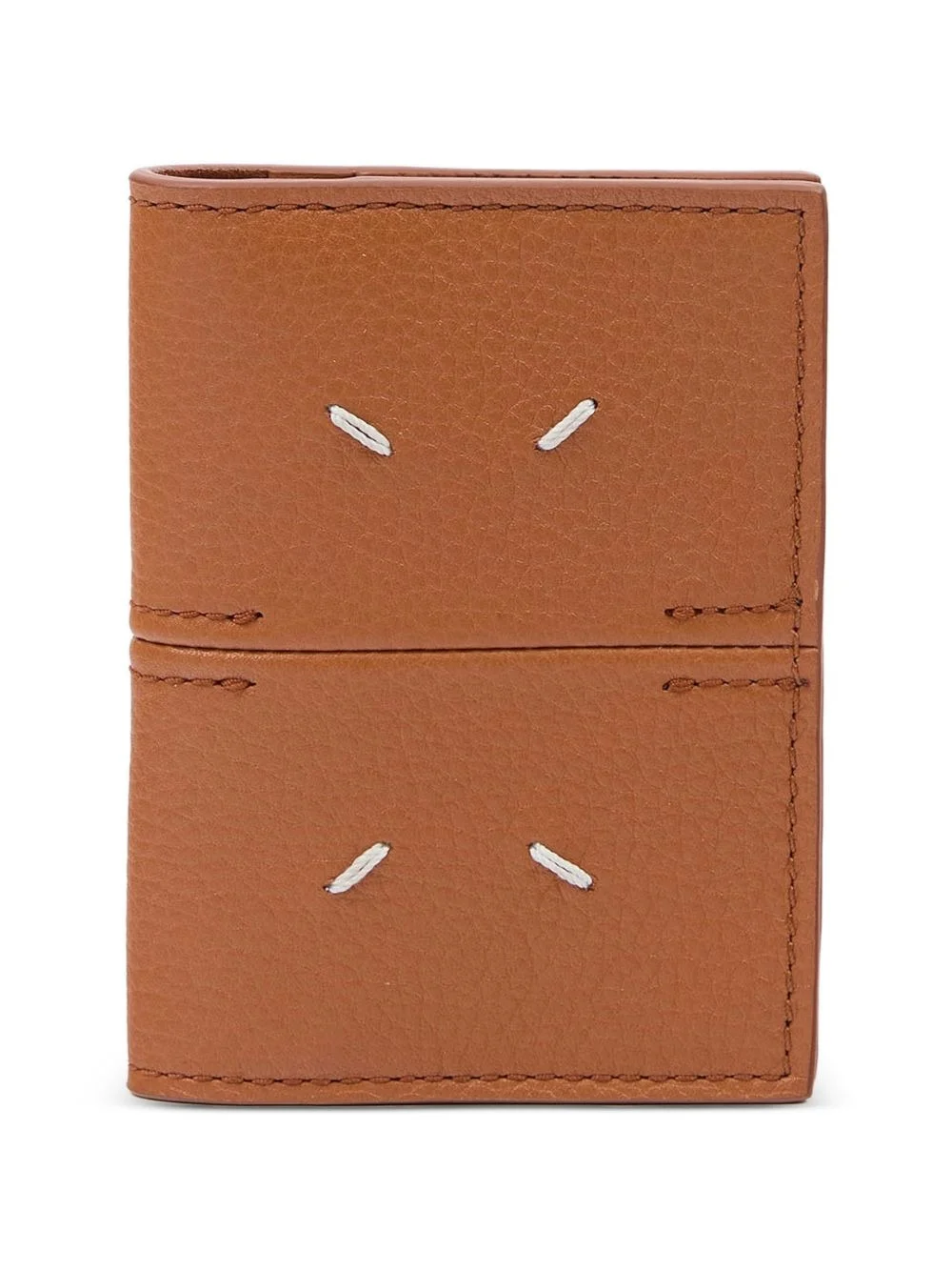 stitch-detail leather card holder - 1