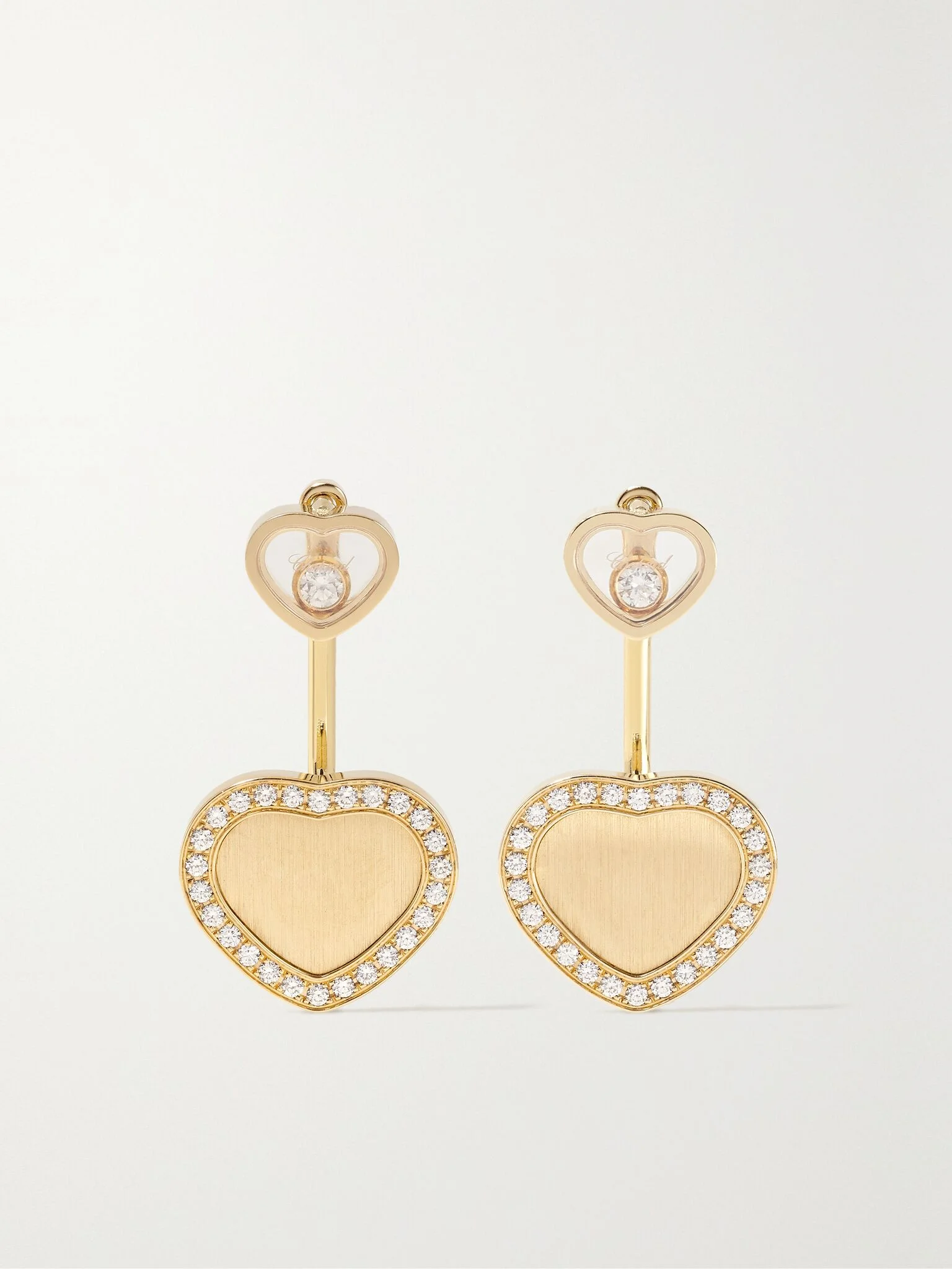 Happy Hearts 18-karat gold diamond earrings Gold - 1