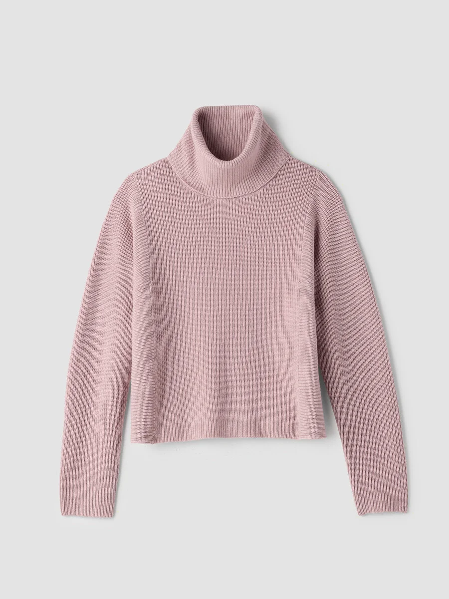 Italian Merino Turtleneck Top in Regenerative Wool - 1