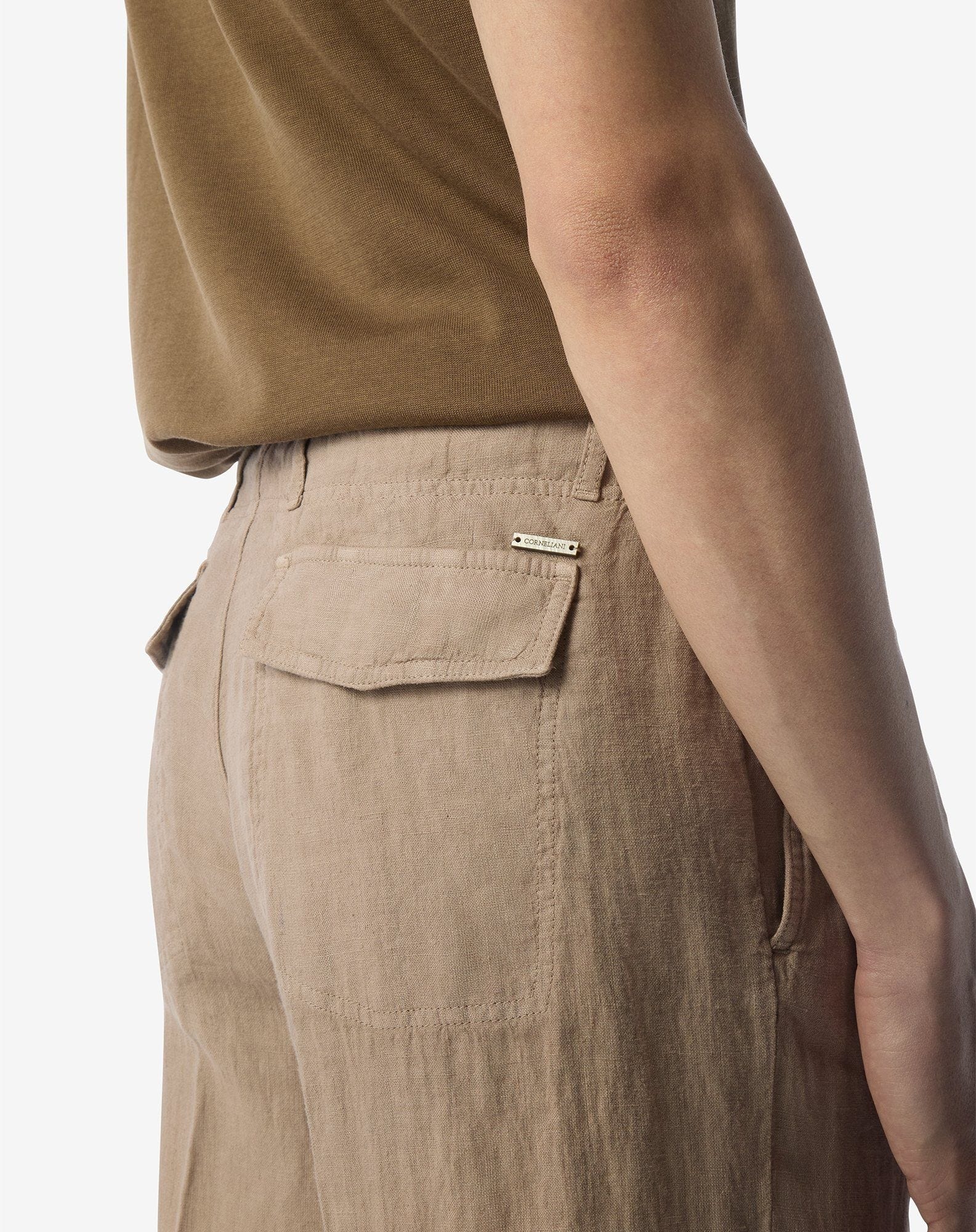 Beige pure linen trousers - 5
