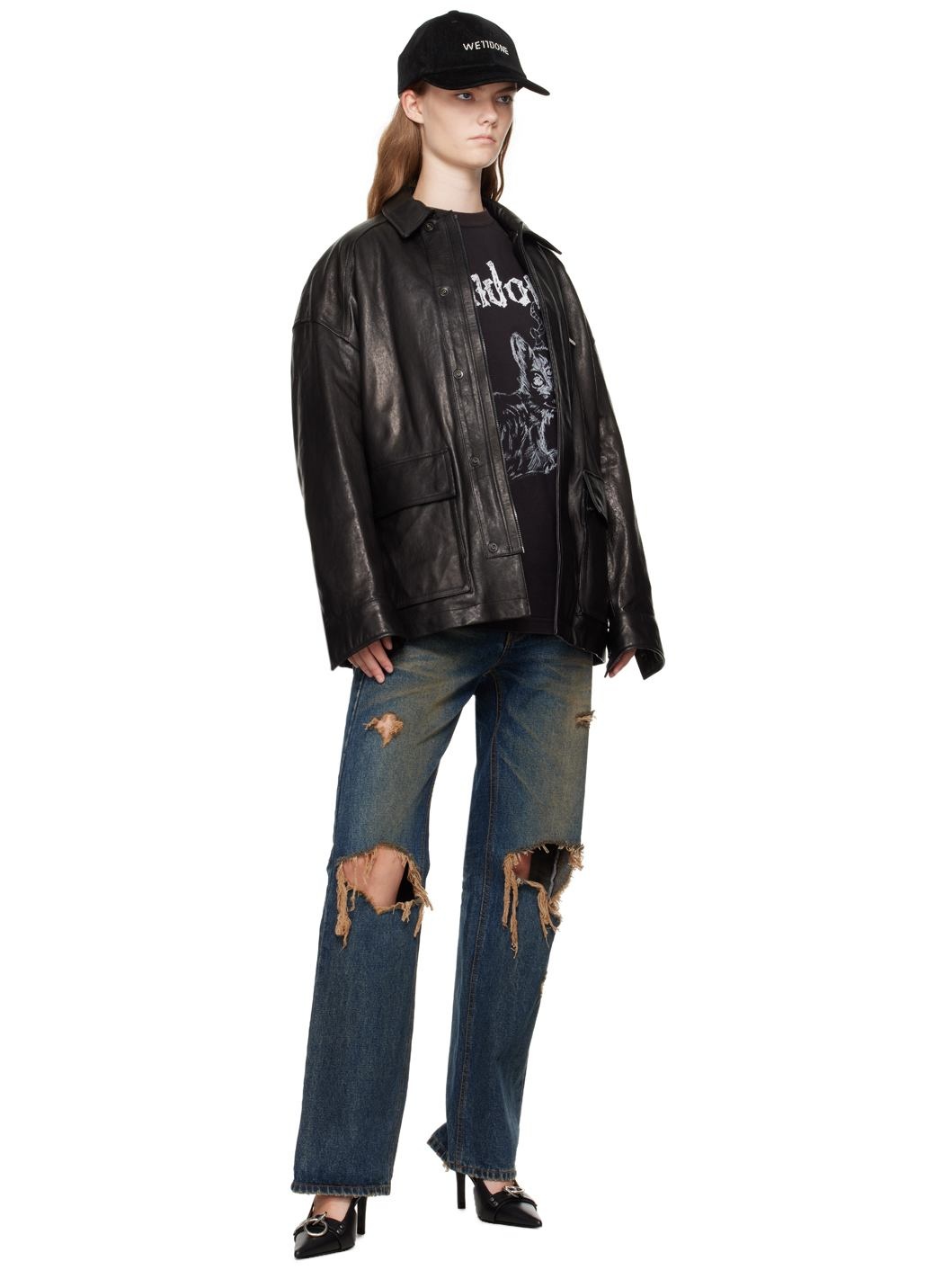 Blue Distressed Jeans - 4