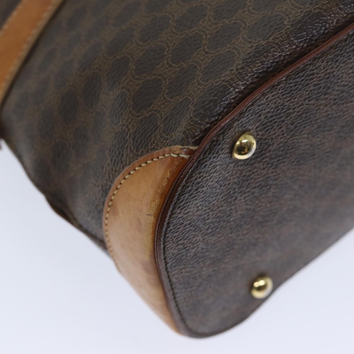 CELINE Macadam Canvas Hand Bag Pvc Brown - 16