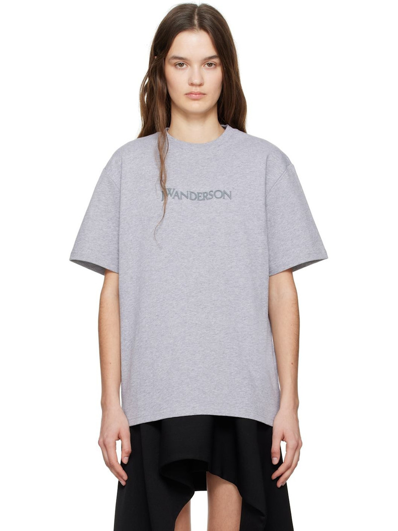Gray Flocked Logo T-shirt 1