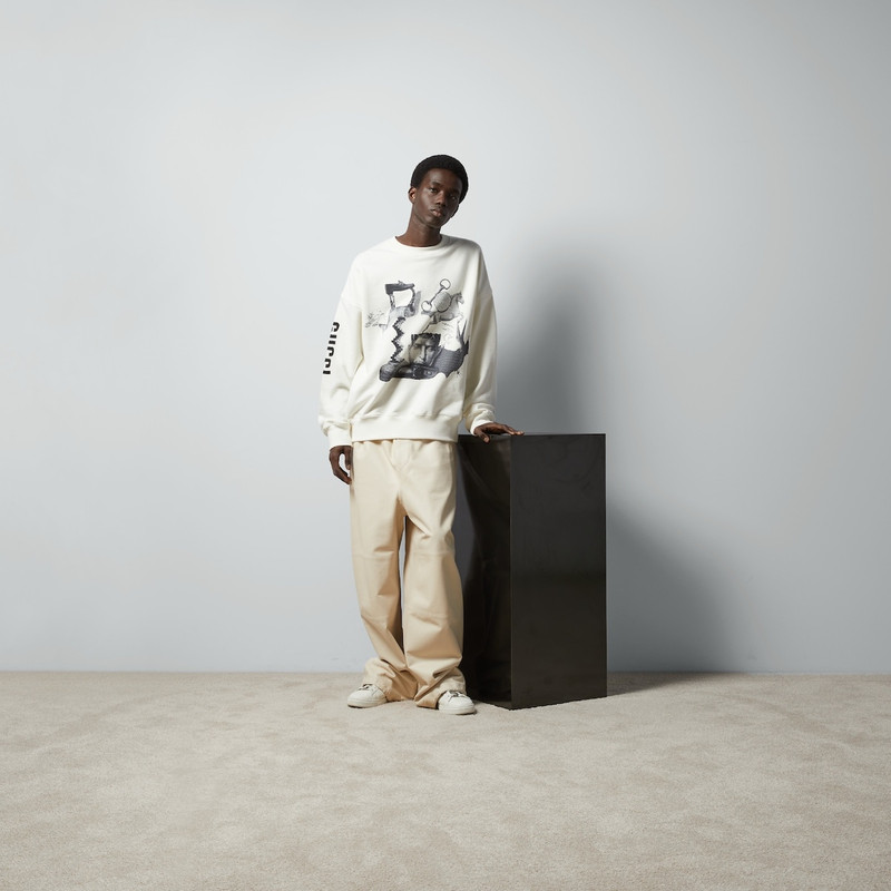 GUCCI Gucci heritage print cotton sweatshirt outlook