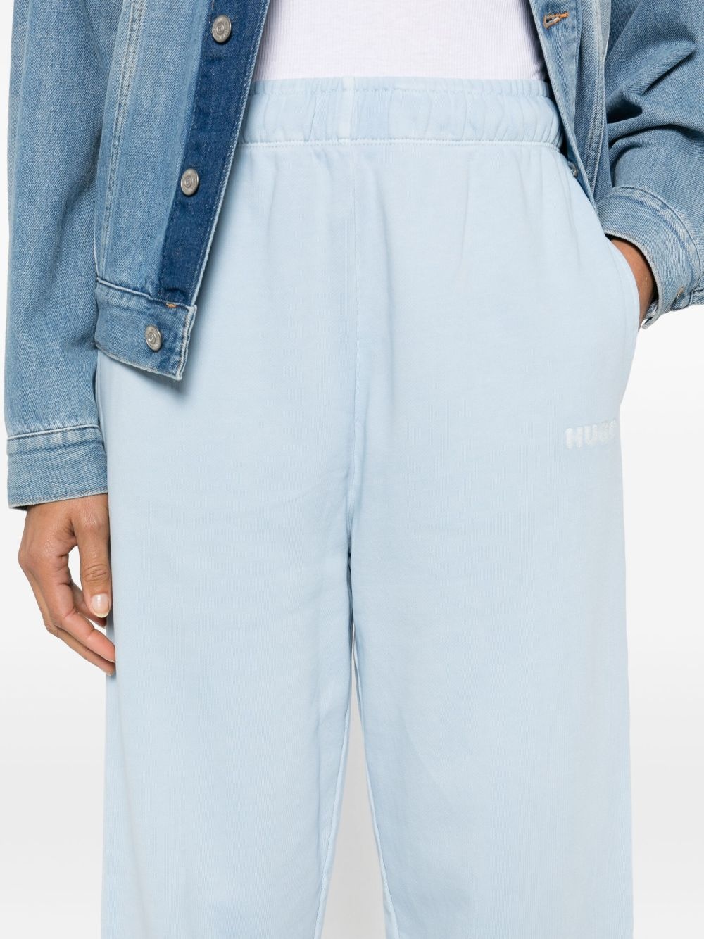 logo-embroidered cotton track pants - 5