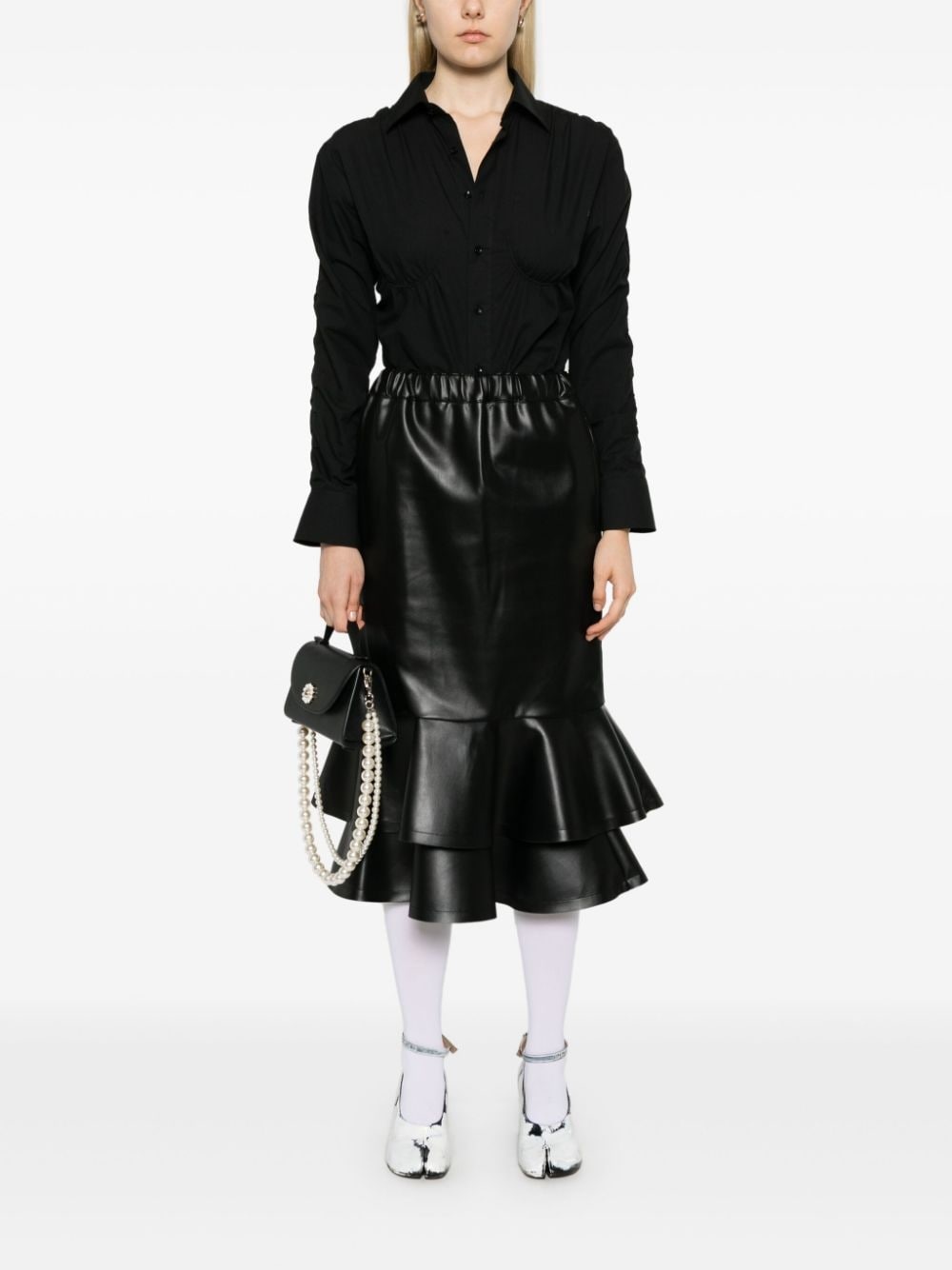 ruffle-hem midi skirt - 2
