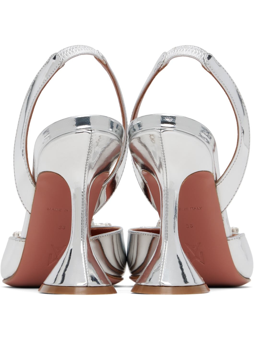 Silver Begum Sling Heels - 2
