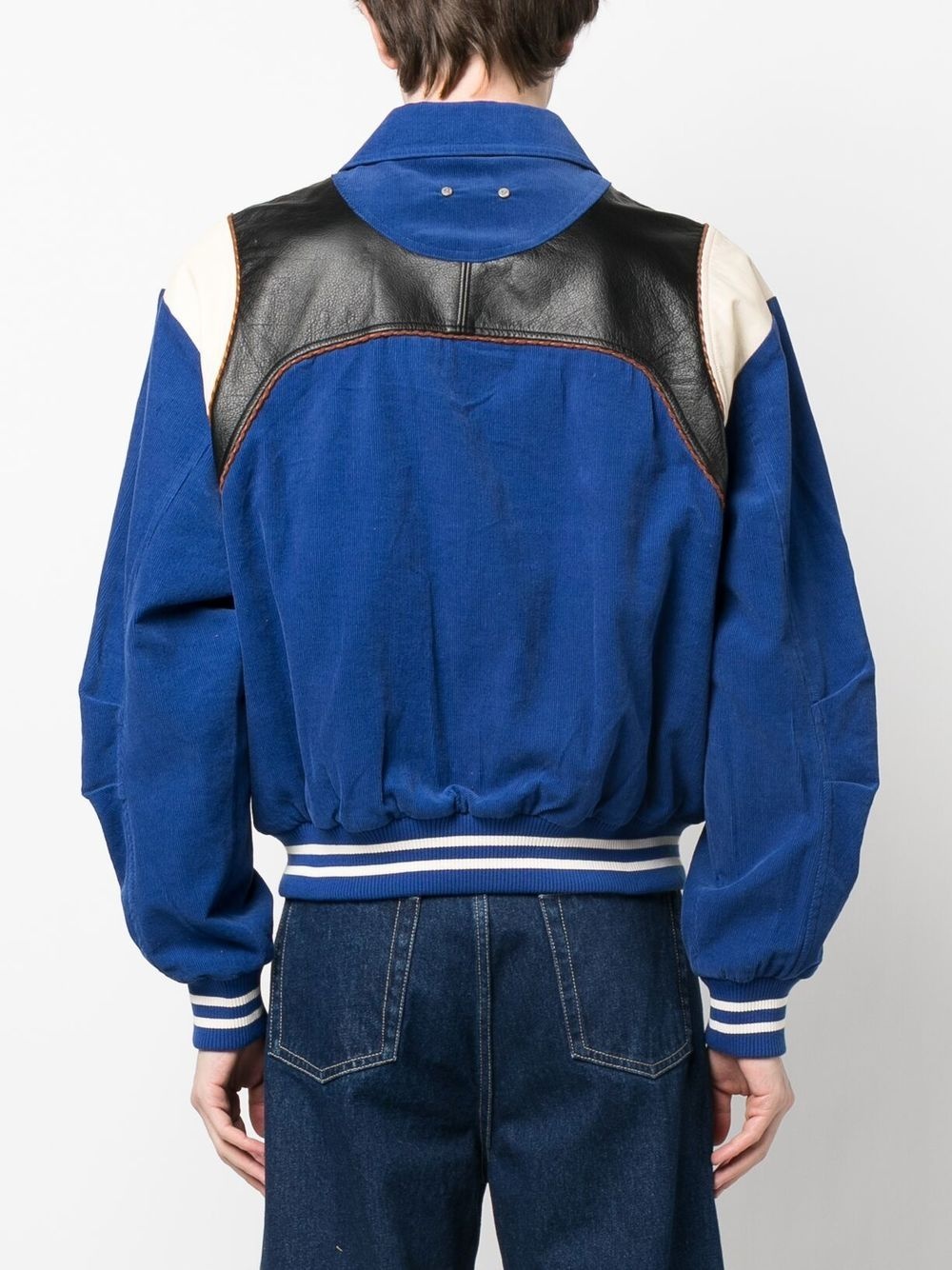 colour-block panelled bomber jacket - 4