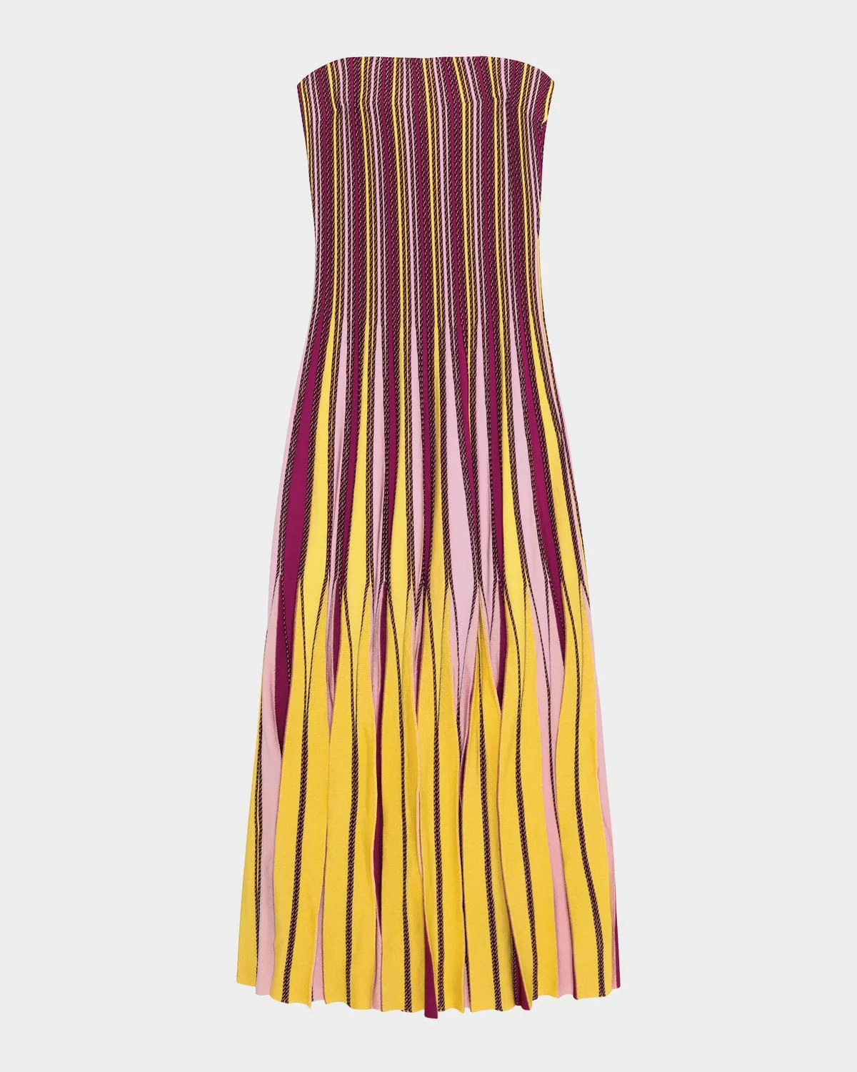 Soleil Striped Strapless Midi Dress - 1