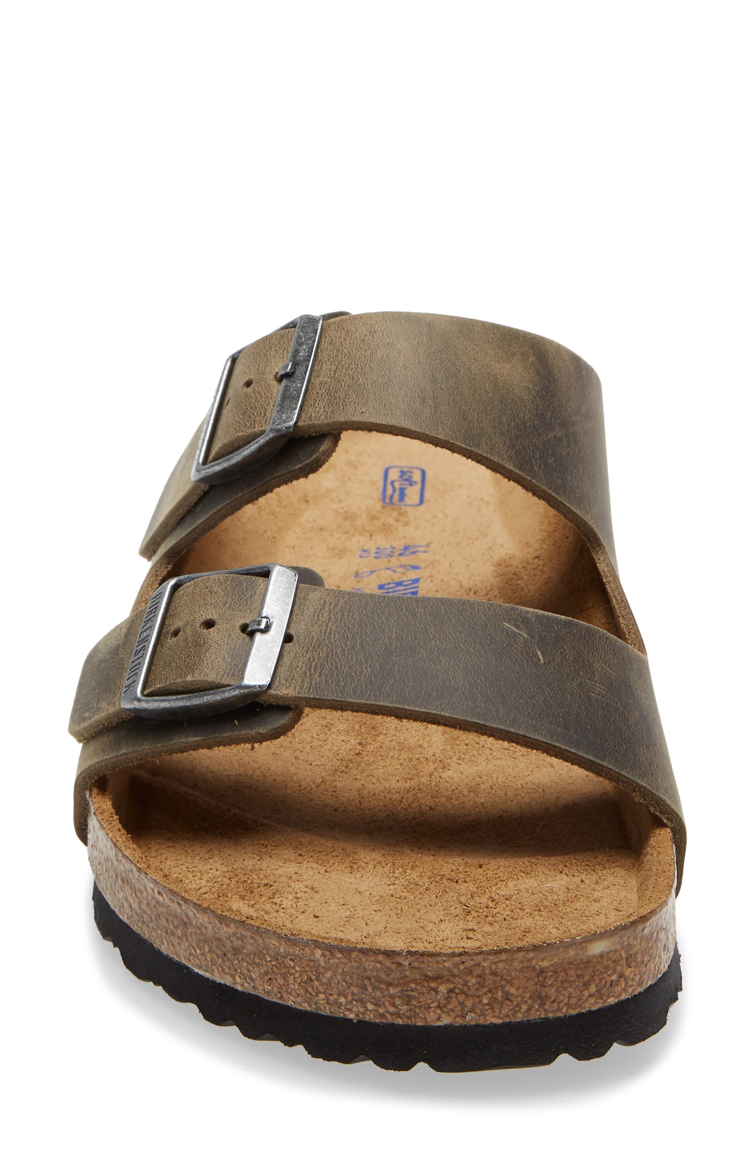 Birkenstock Arizona Soft Slide Sandal in Faded Khaki Oiled Leather at Nordstrom - 4
