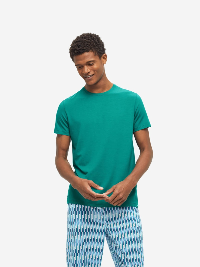 Derek Rose Men's T-Shirt Basel Micro Modal Stretch Jungle Green outlook