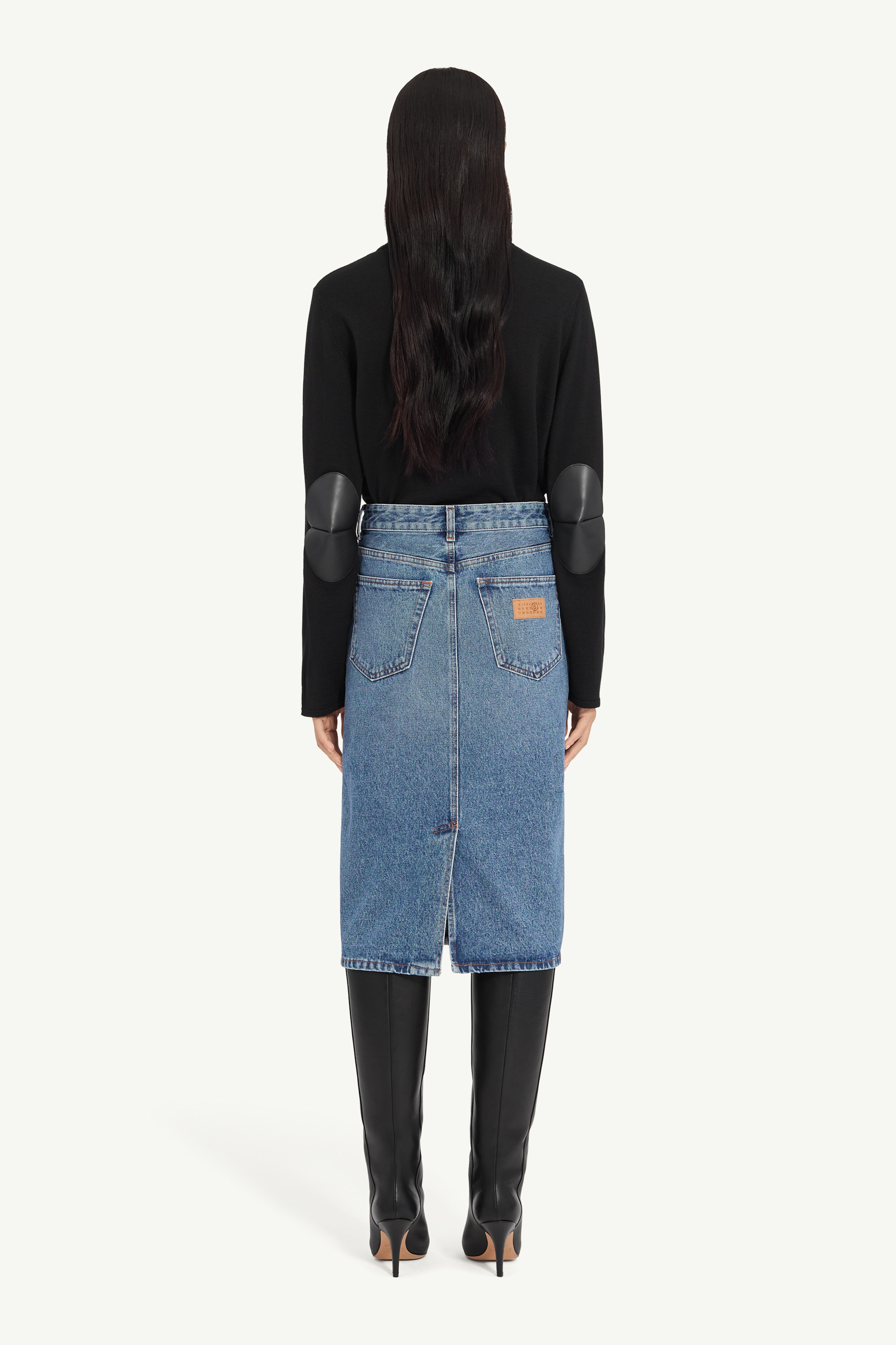 Denim midi skirt - 4
