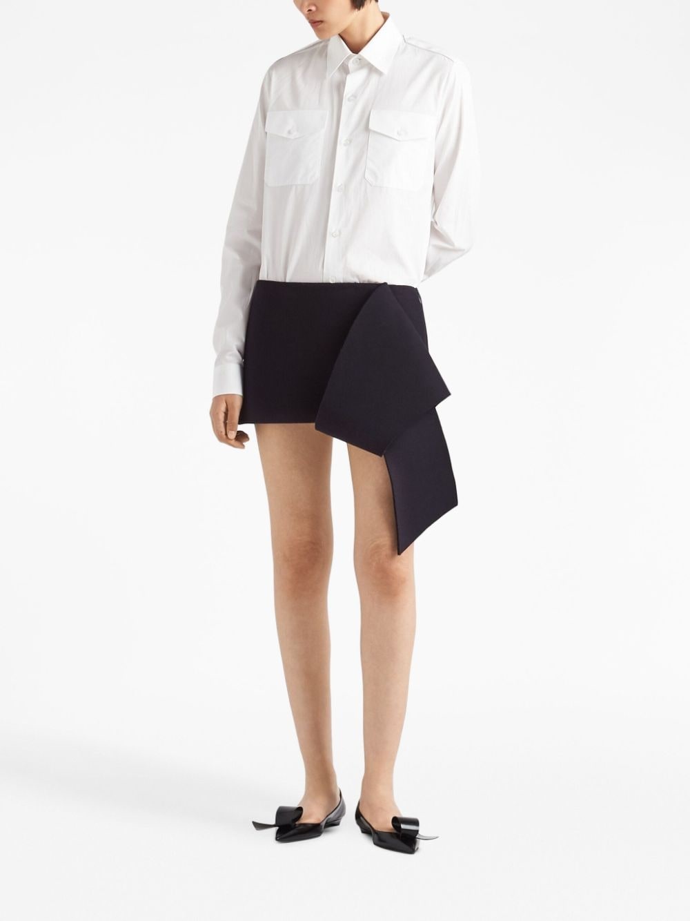 logo-plaque cotton shirt - 2