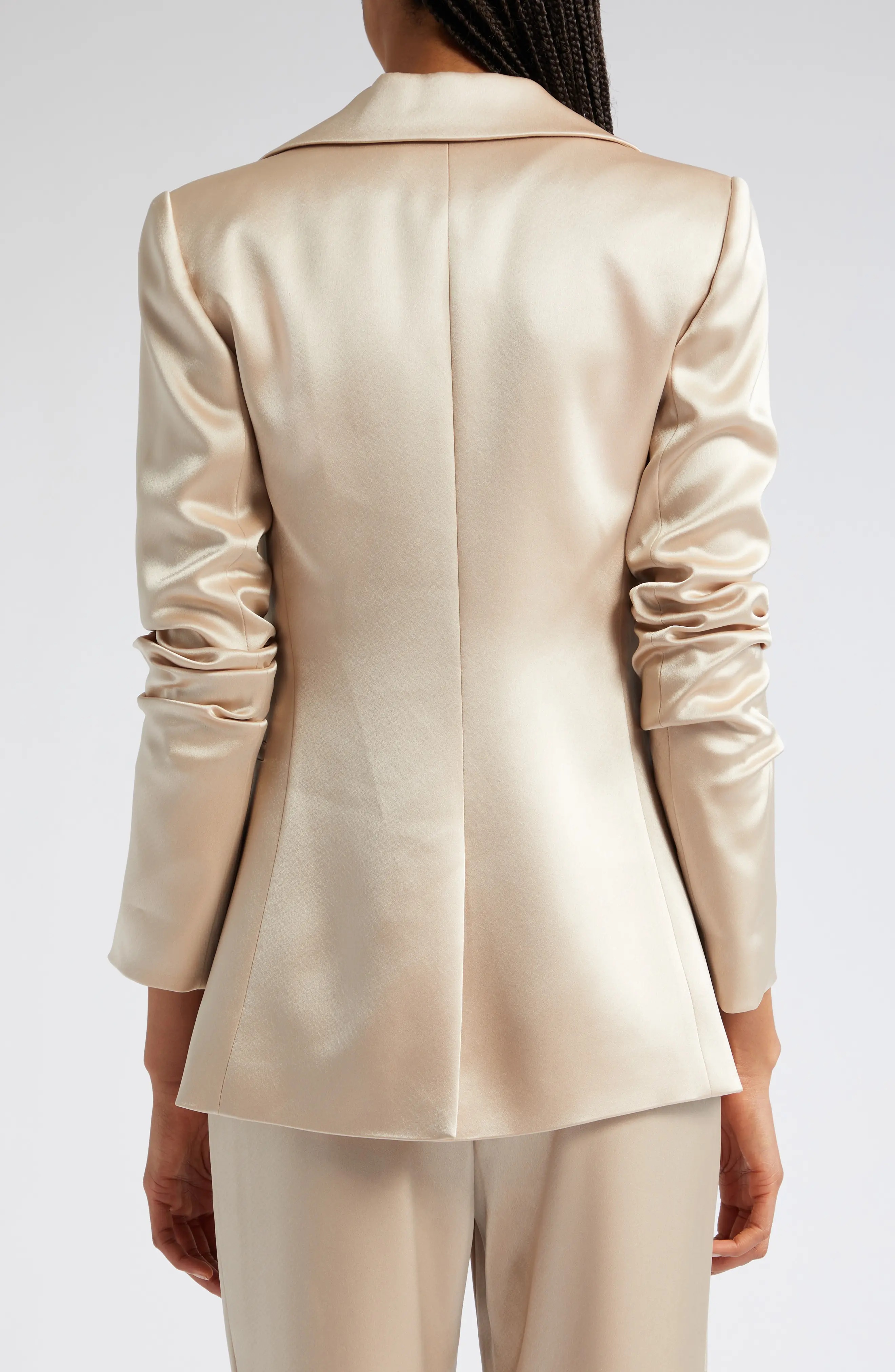 Pailey Fitted Satin Blazer - 3