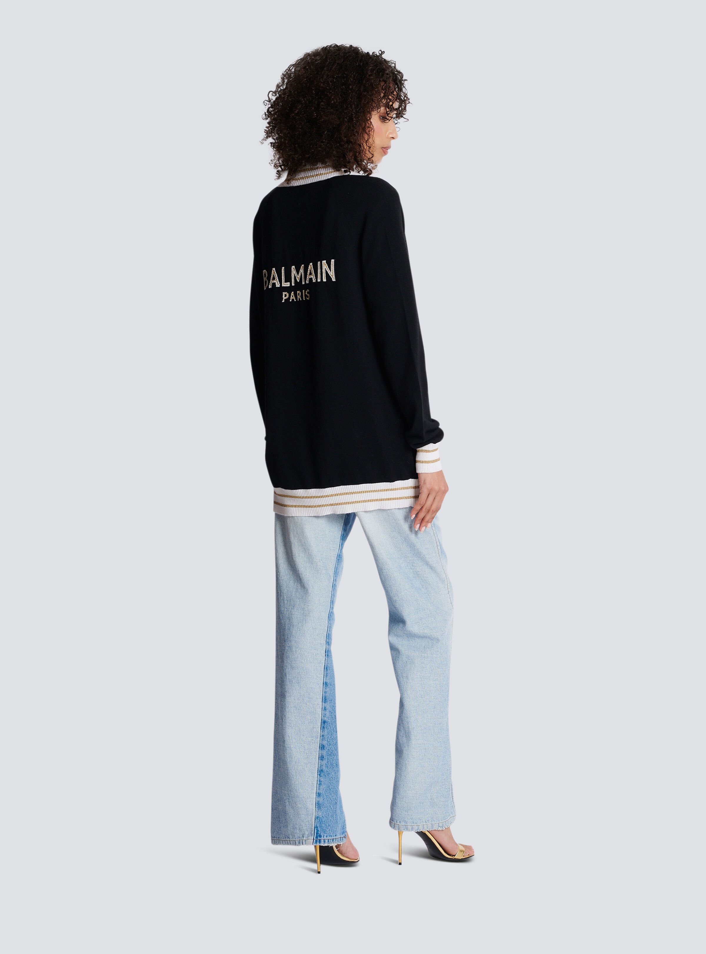 Cashmere cardigan with Balmain logo - 2