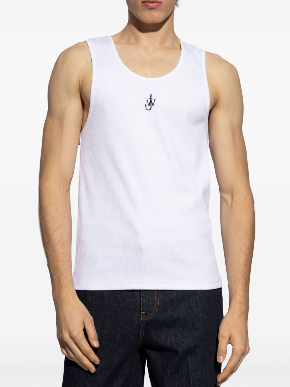 Anchor-logo cotton tank top - 3