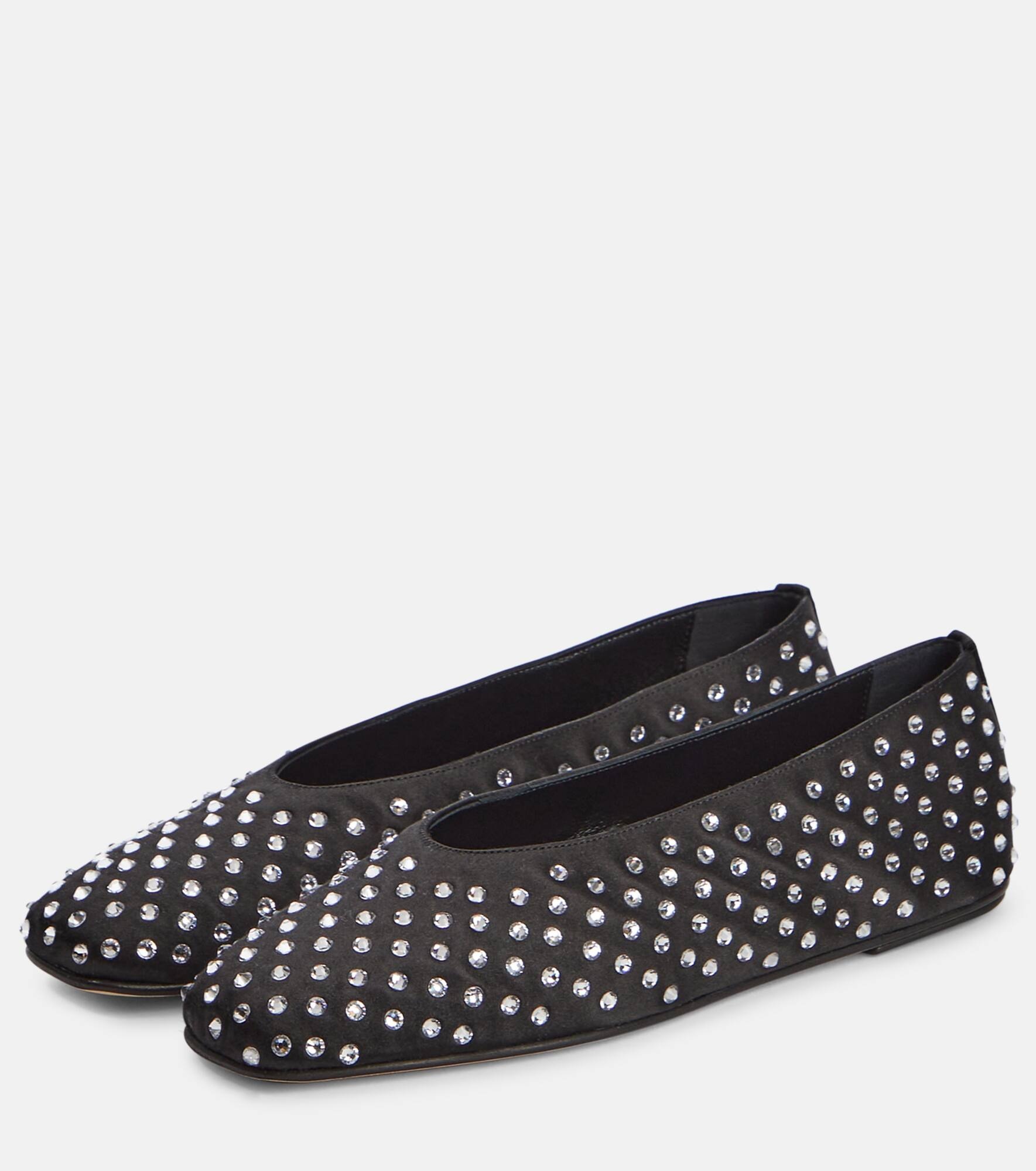 Embellished satin ballet flats - 5