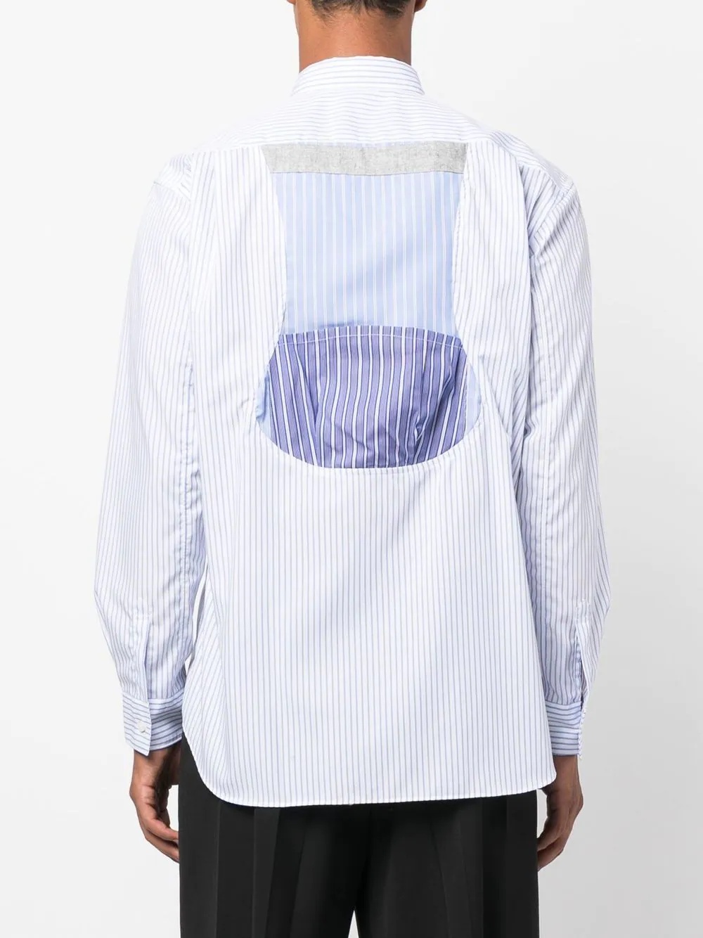 patchwork-panel button-up shirt - 4