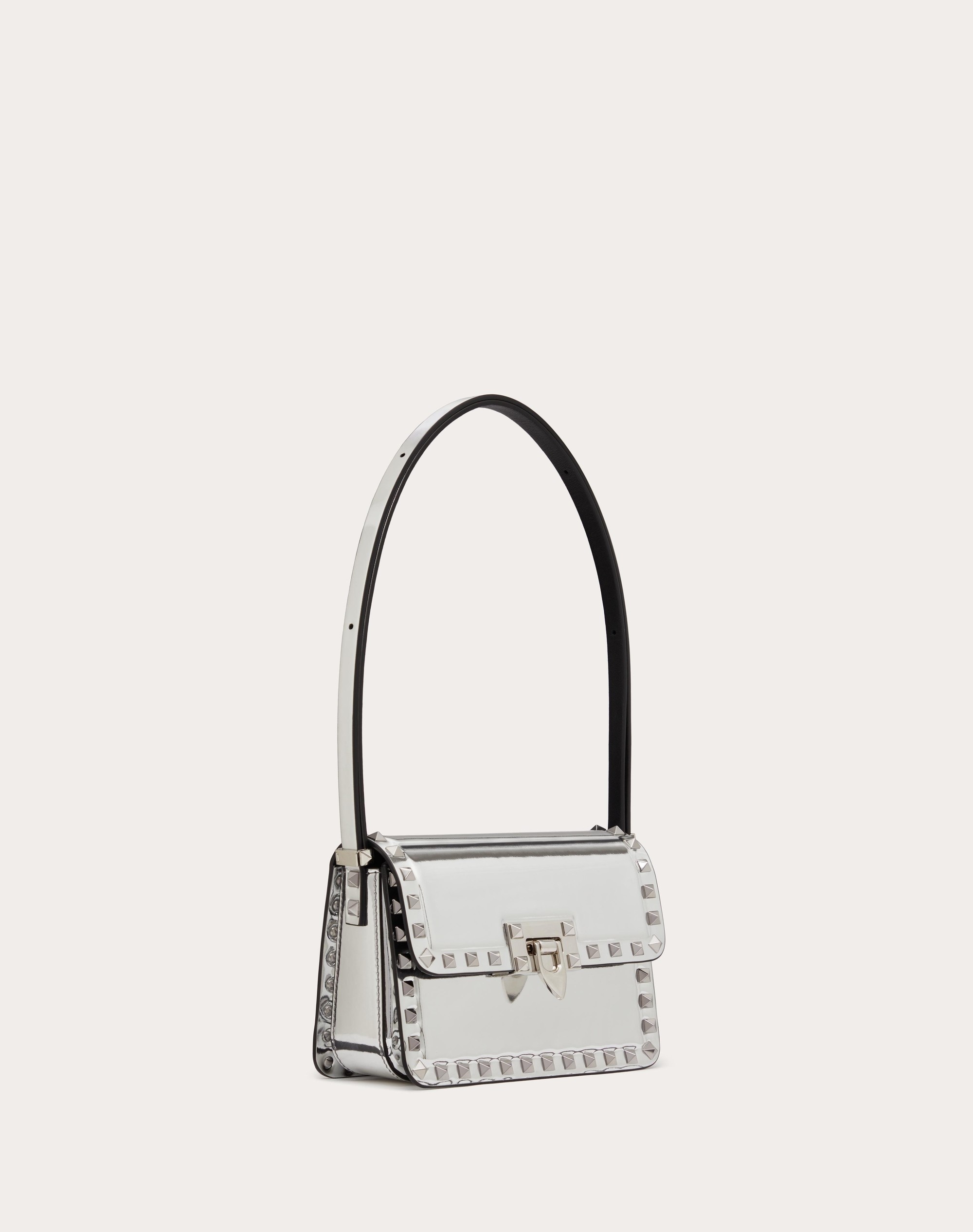 SMALL ROCKSTUD23 MIRROR-EFFECT CALFSKIN SHOULDER BAG - 3