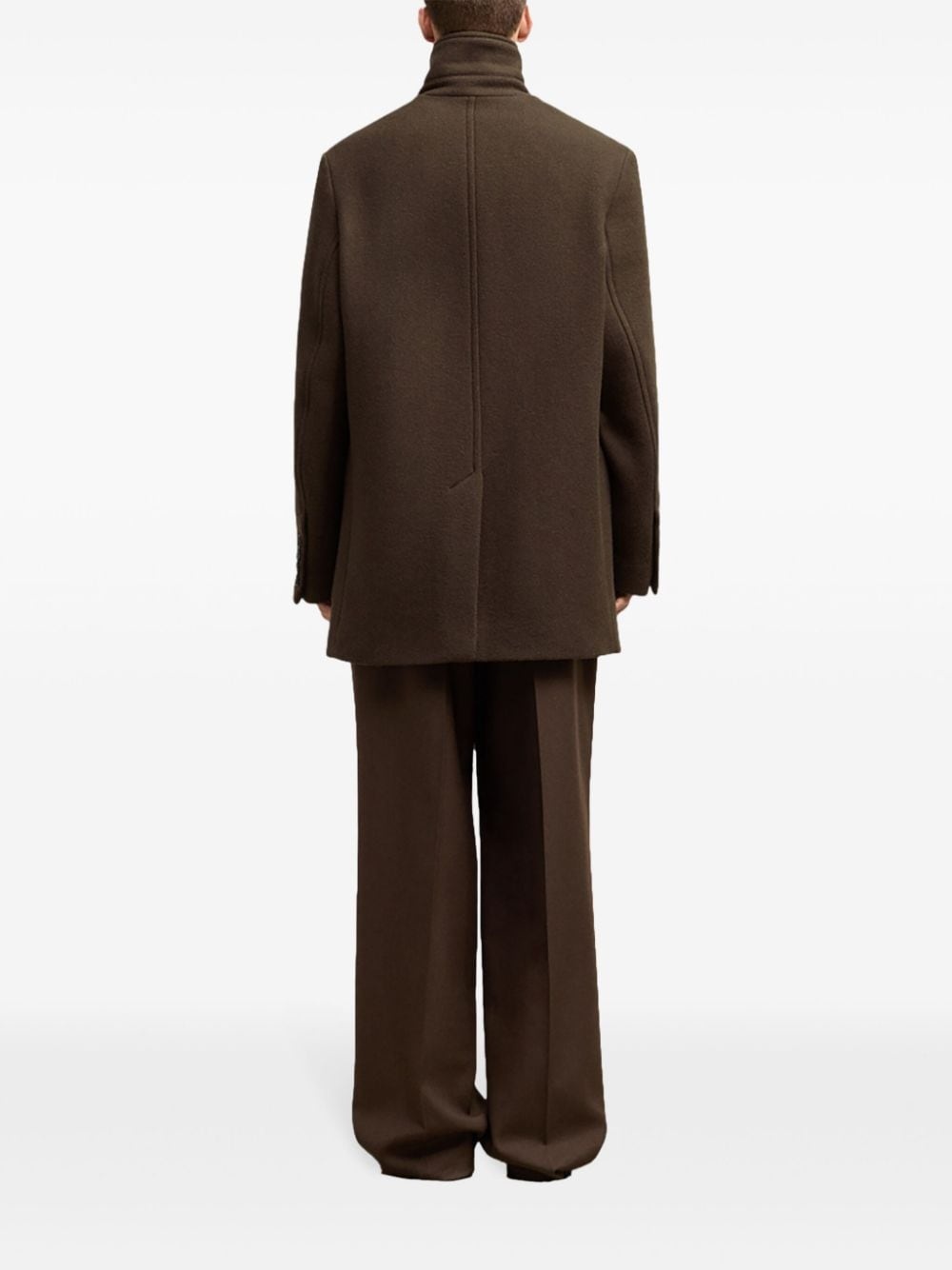 high-neck wool coat - 4