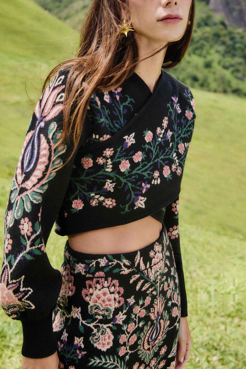 FARM RIO Marvelous Garden Knit Top outlook