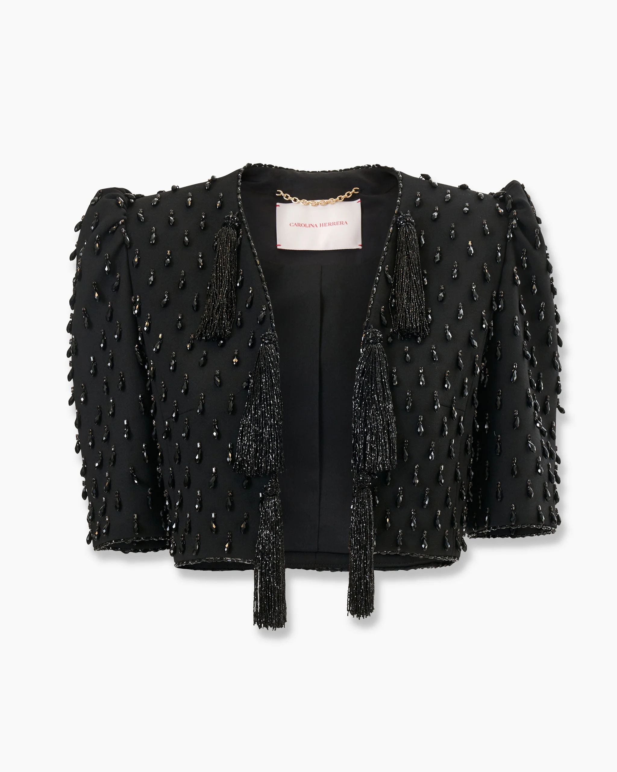 Crystal-Embroidered Cropped Jacket - 1