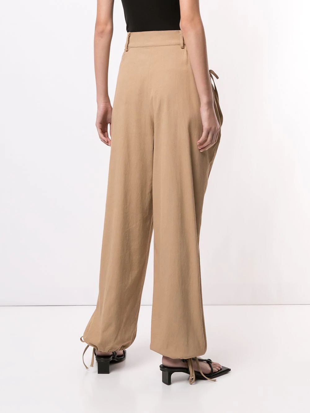 gathered tie tapered trousers - 4