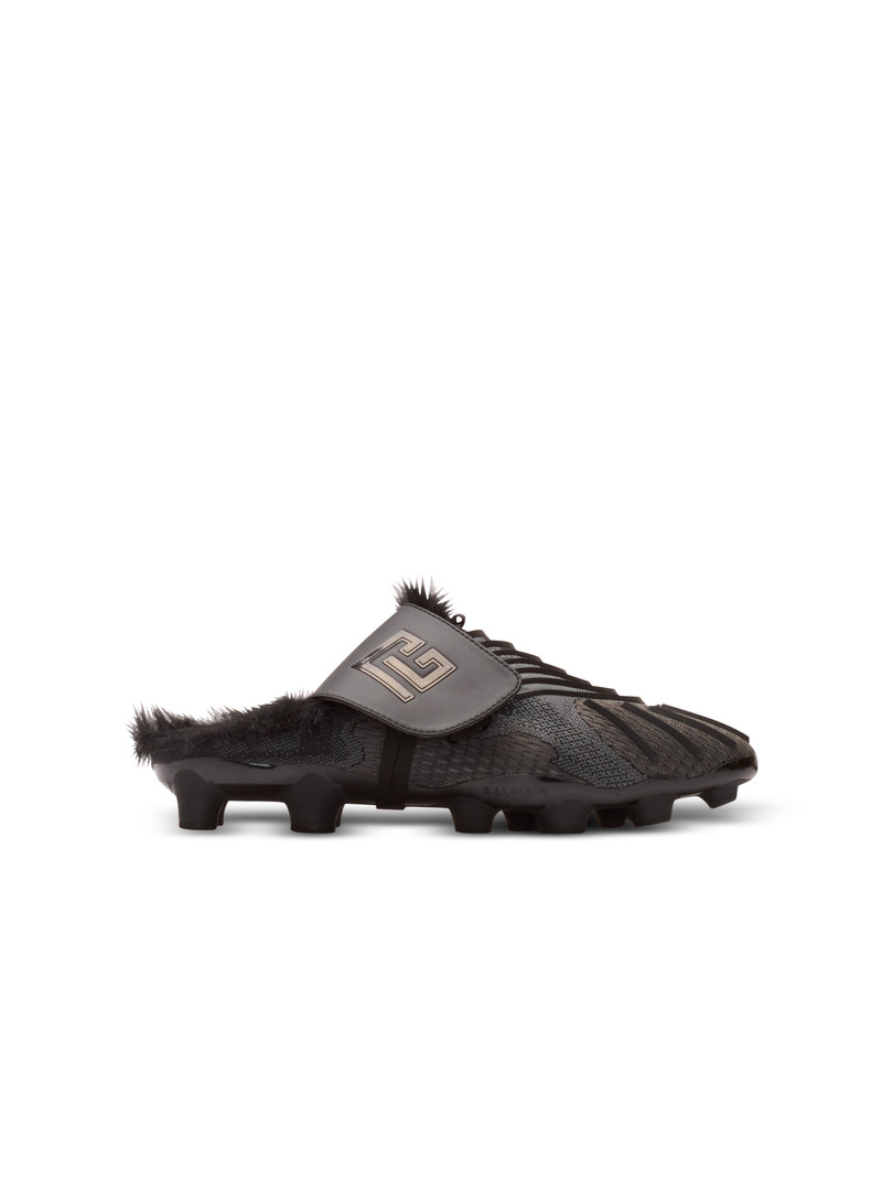 Half Time faux fur-lined mules with technical fabrics 1