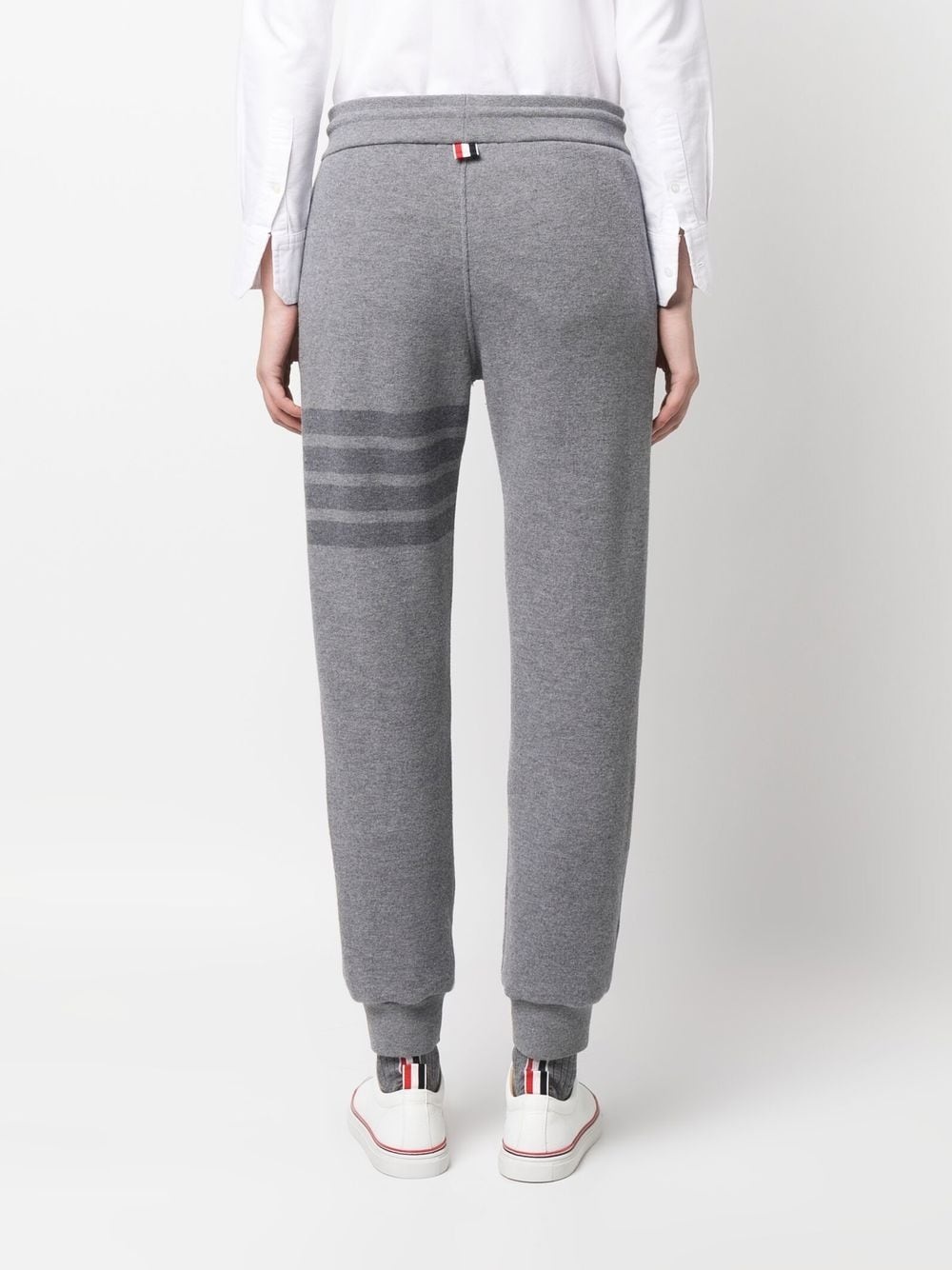 knitted side-stripe track pants - 4