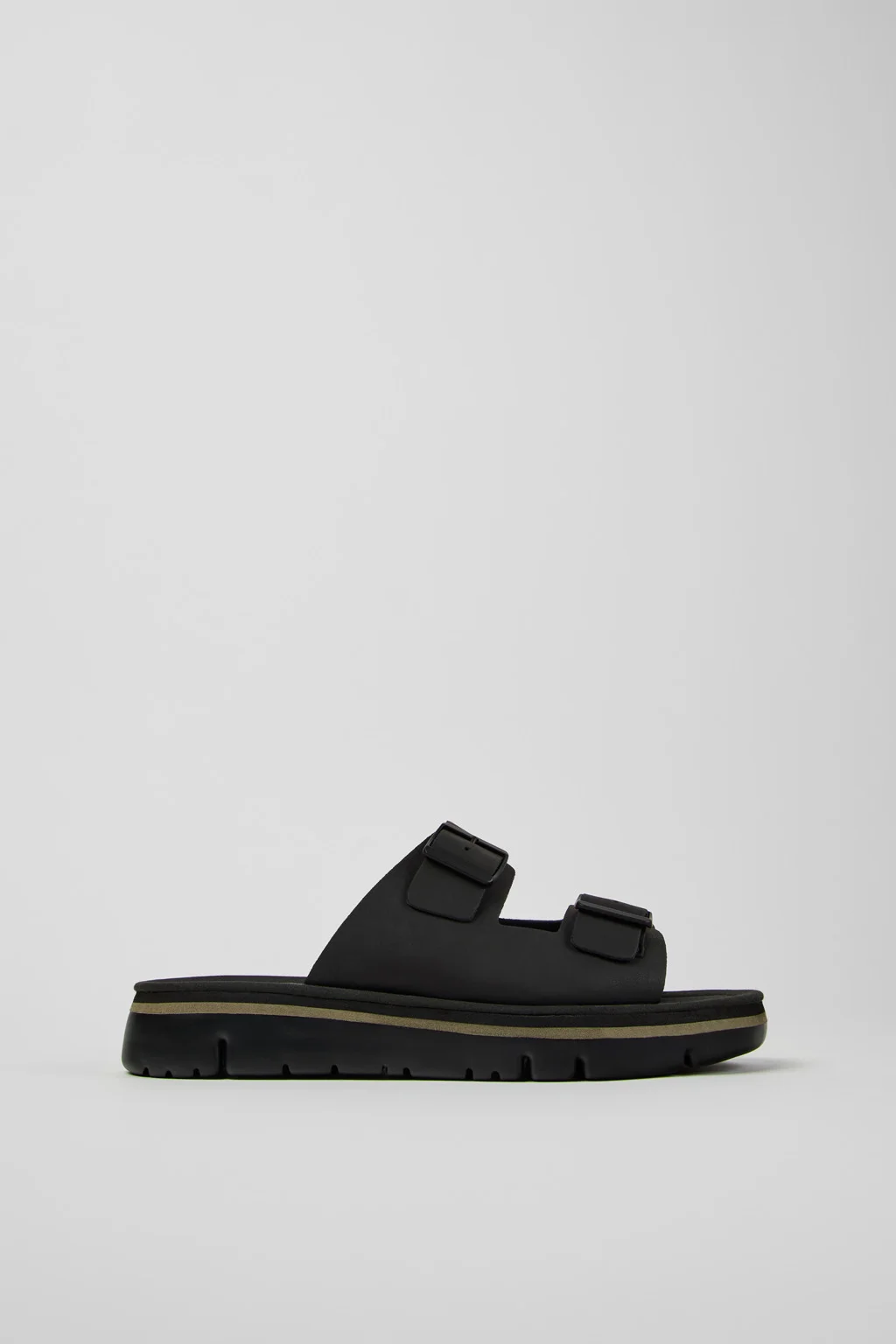 Oruga Black Leather Sandals for Men. - 1