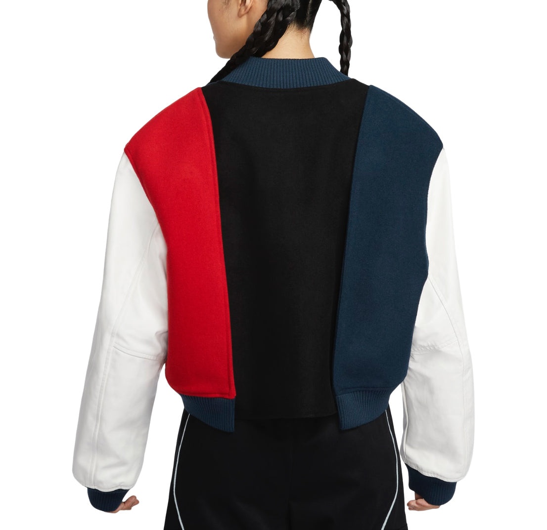 (WMNS) Nike Women by YOON Oversized Varsity Jacket Asia Sizing 'Black Navy White' FZ0281-010 - 2