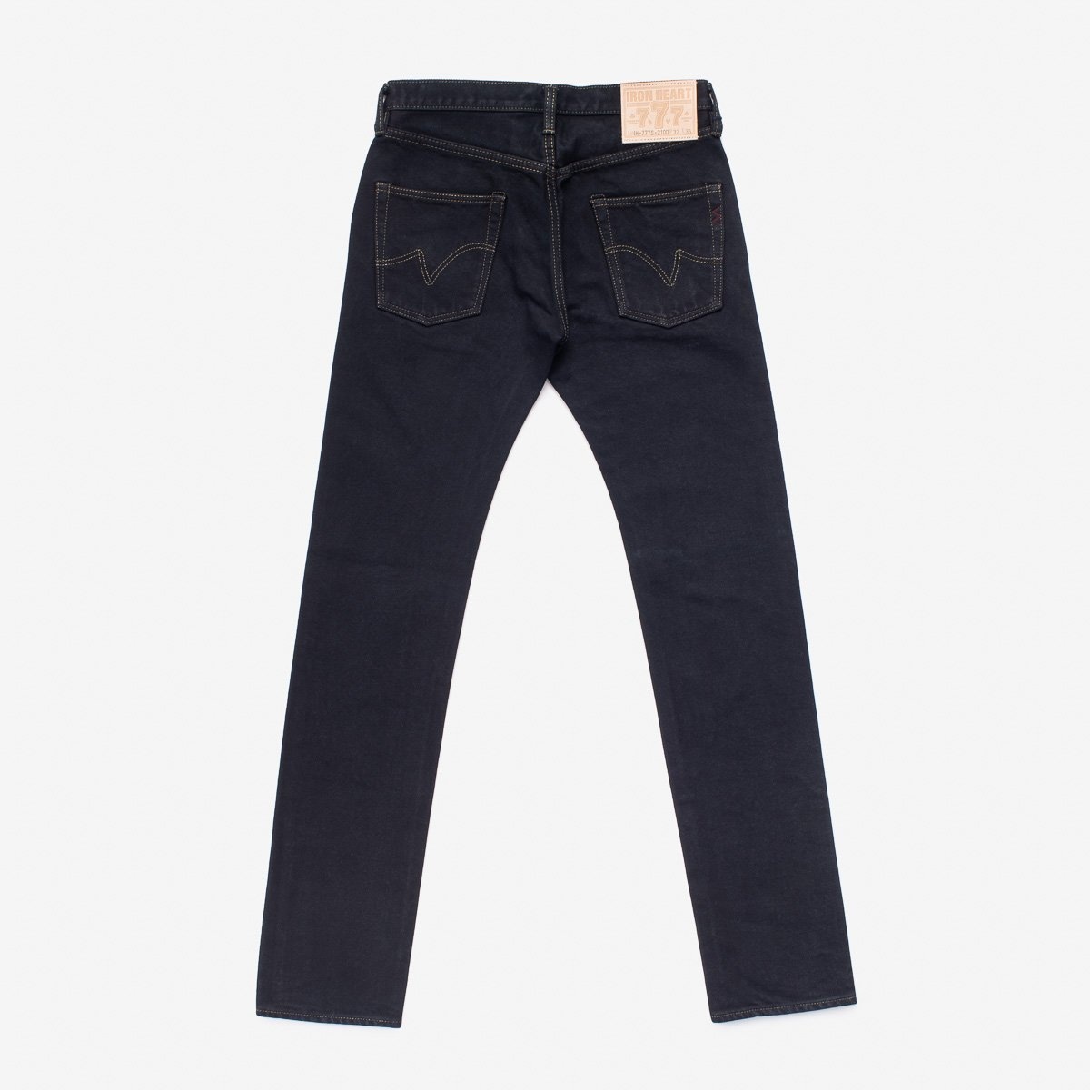 IH-777S-21od 21oz Selvedge Denim Slim Tapered Cut Jeans - Indigo Overdyed Black - 4