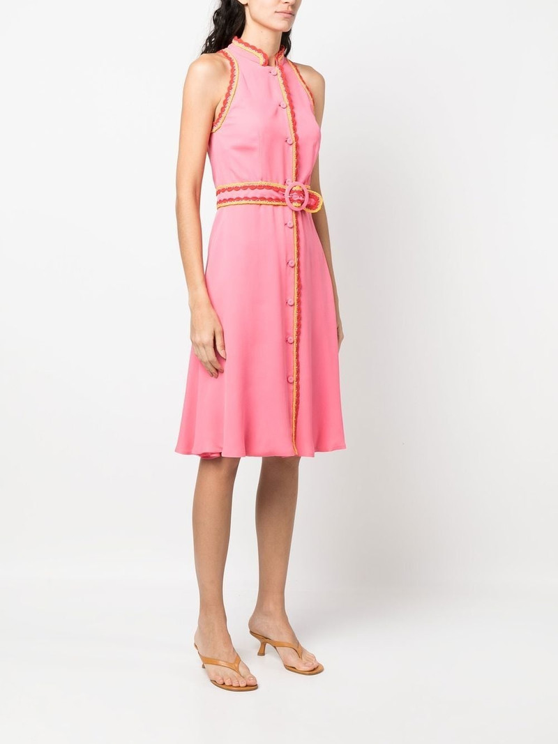 belted-waist sleeveless dress 3