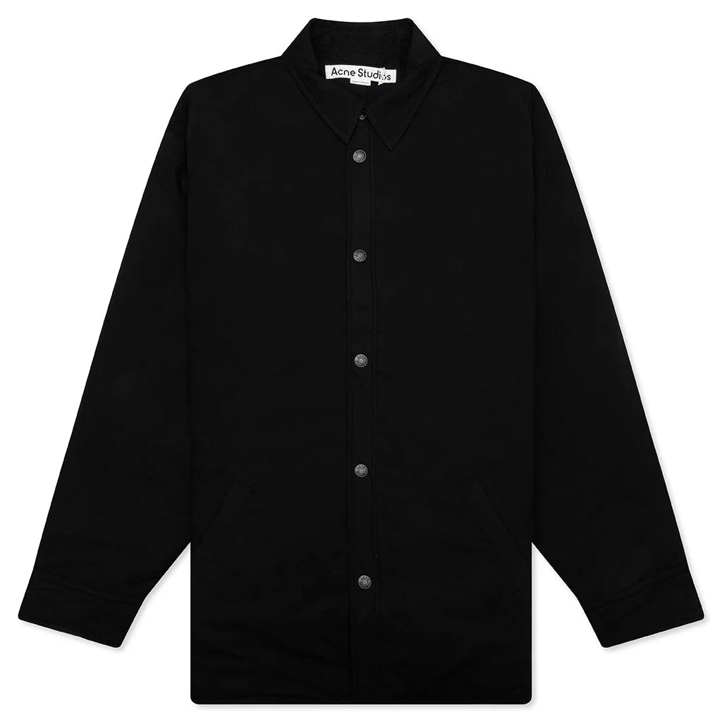 단추 위로 재킷 - BLACK - 1
