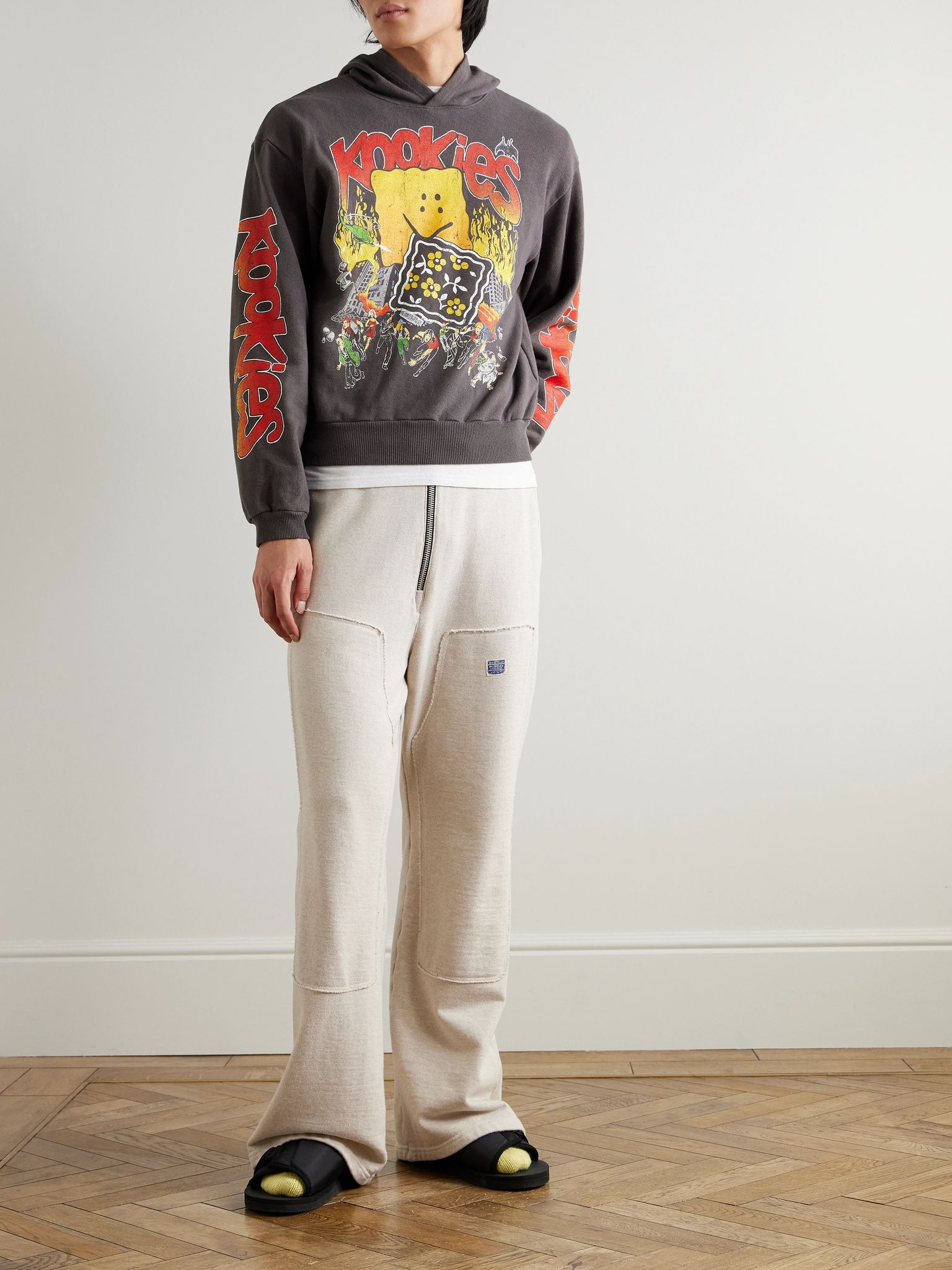 Buster Peckish Rainbowy Printed Cotton-Jersey Hoodie Dark gray - 2