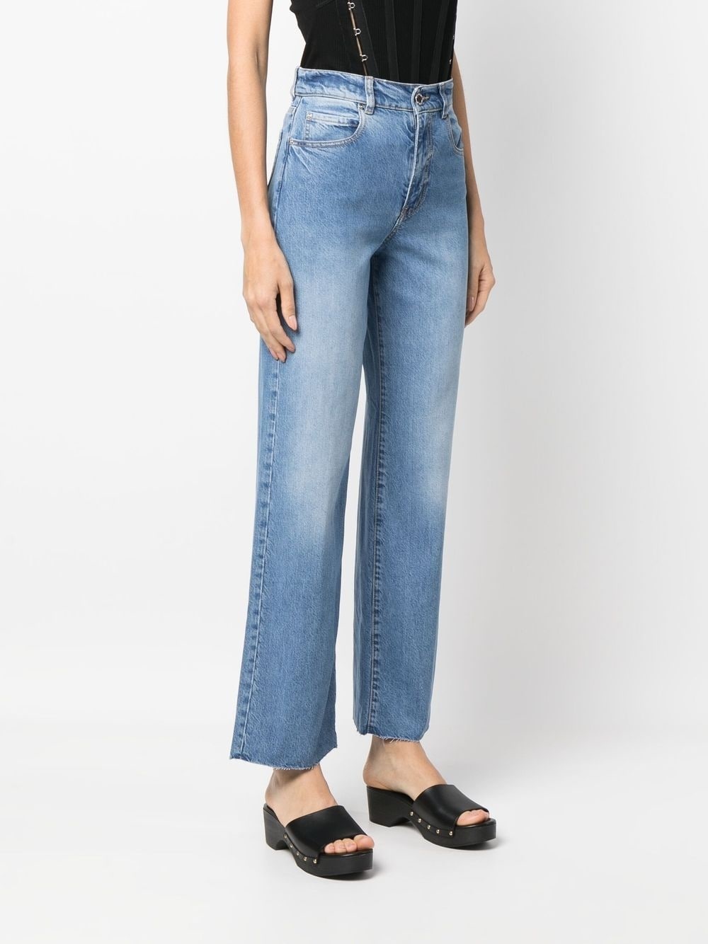 faded-effect wide-leg jeans - 3