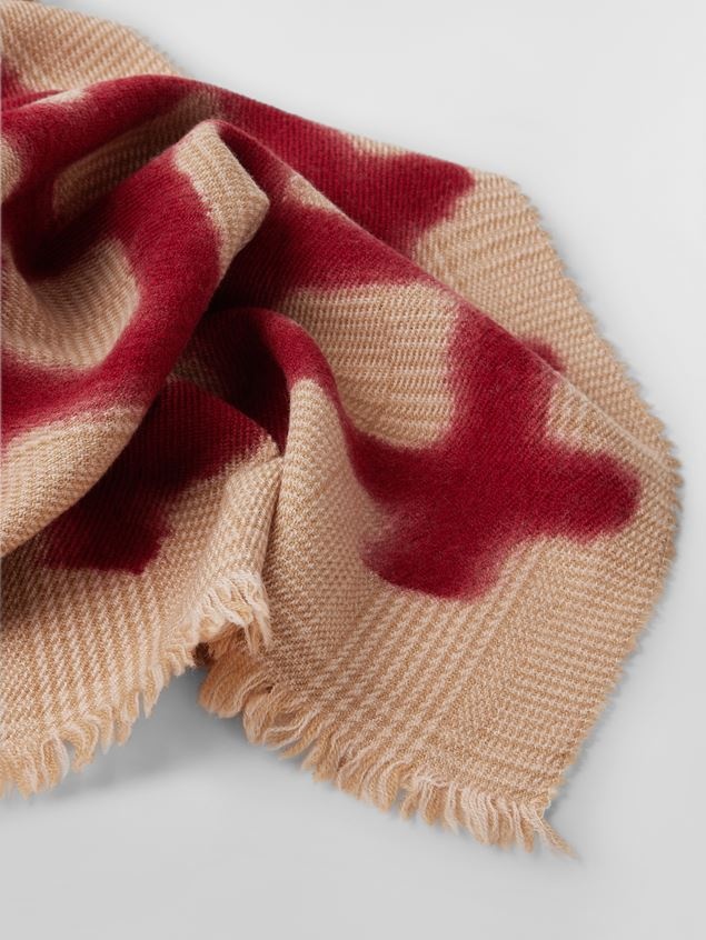 CHECK DESIGN SPRAYED WOOL SCARF - 3
