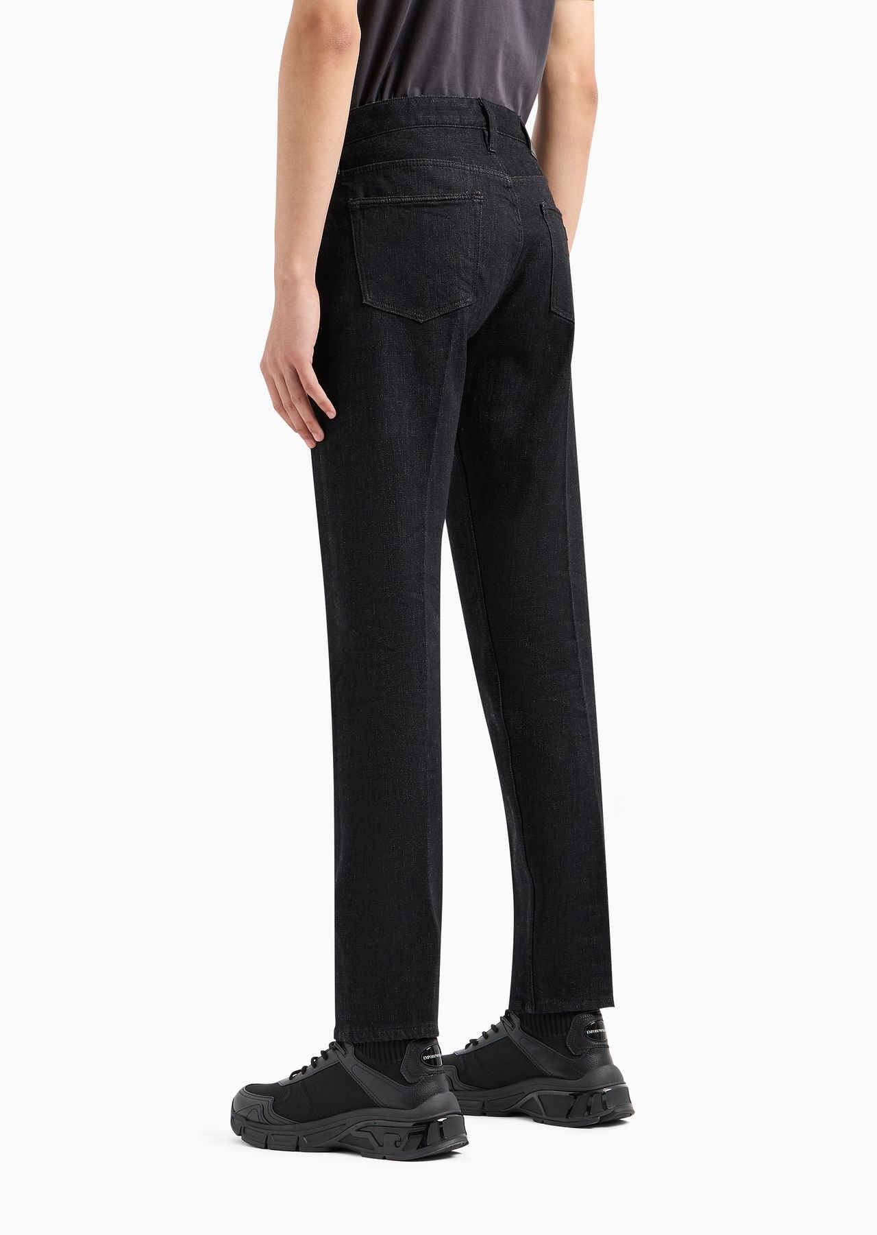 J75 slim-fit jeans in marble-wash, jersey fleece-feel stretch denim - 3