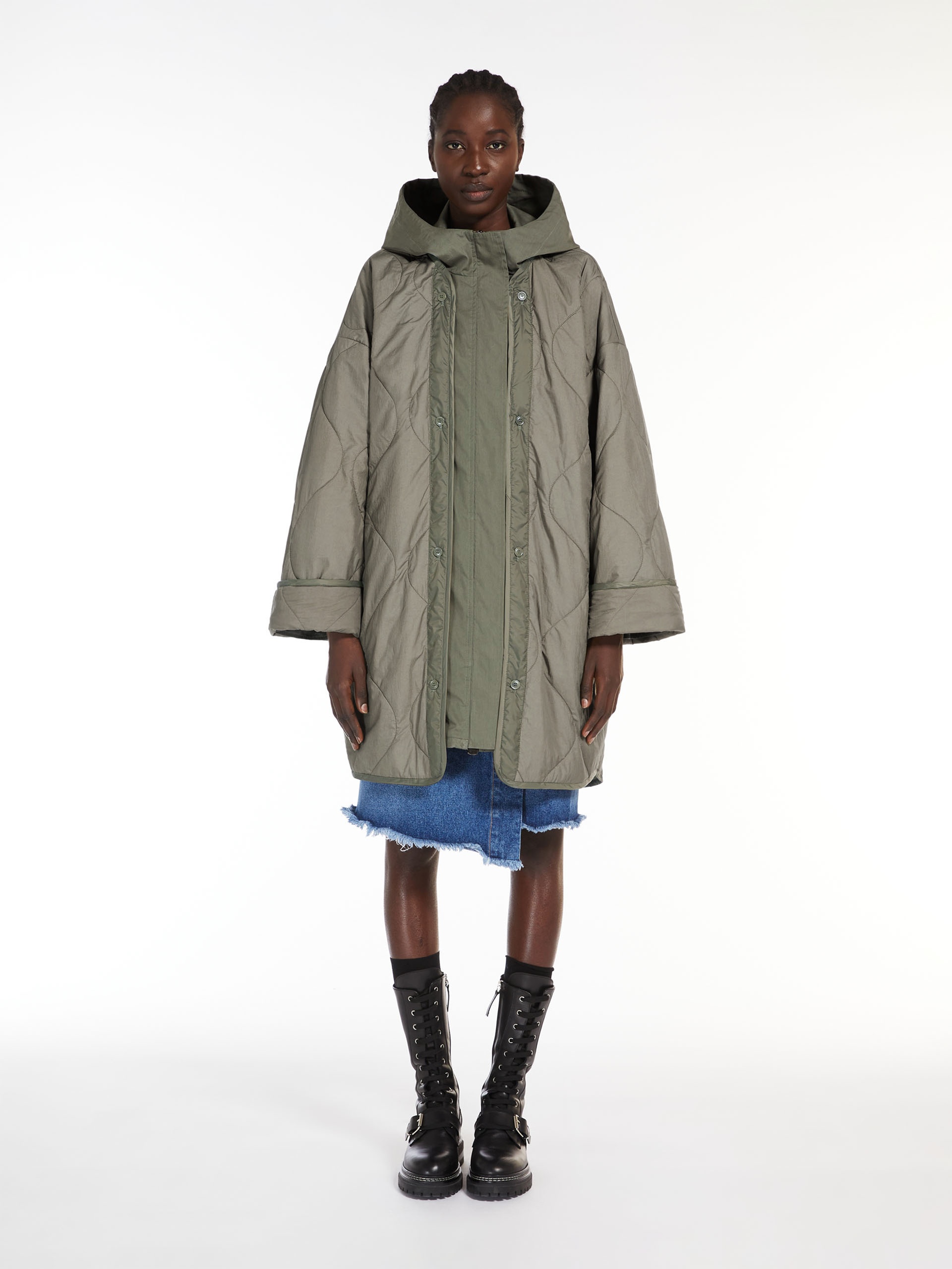 FUMETTO Reversible water-repellent cotton parka - 5