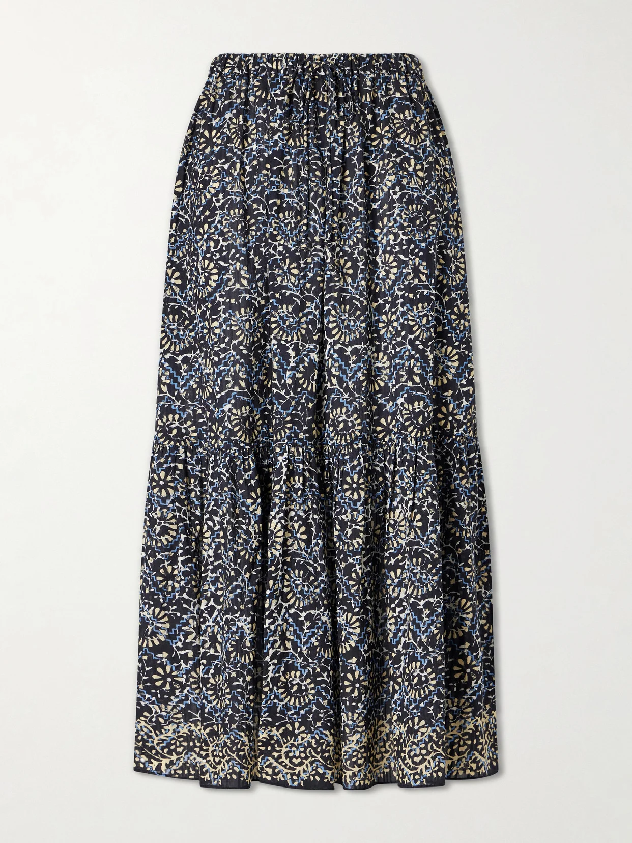 Olina Printed Cotton-blend Midi Skirt - 1