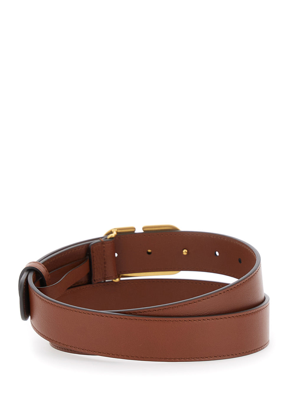 Valentino Garavani Women Belt H. 30 | Vlogo Signature. | Box Calf S./Antique Brass Logo - 3